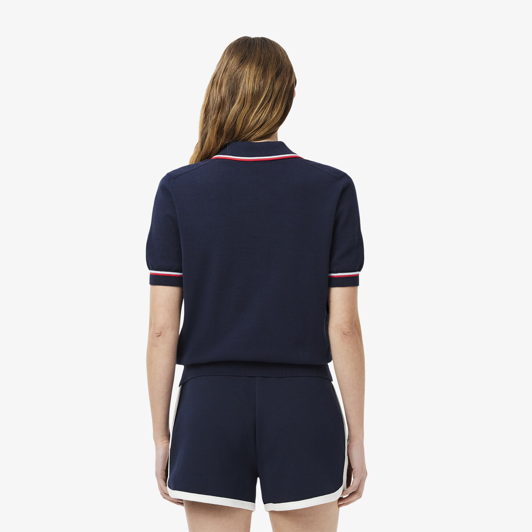 Cropped 3D Seamless Stretch Cotton Polo Shirt