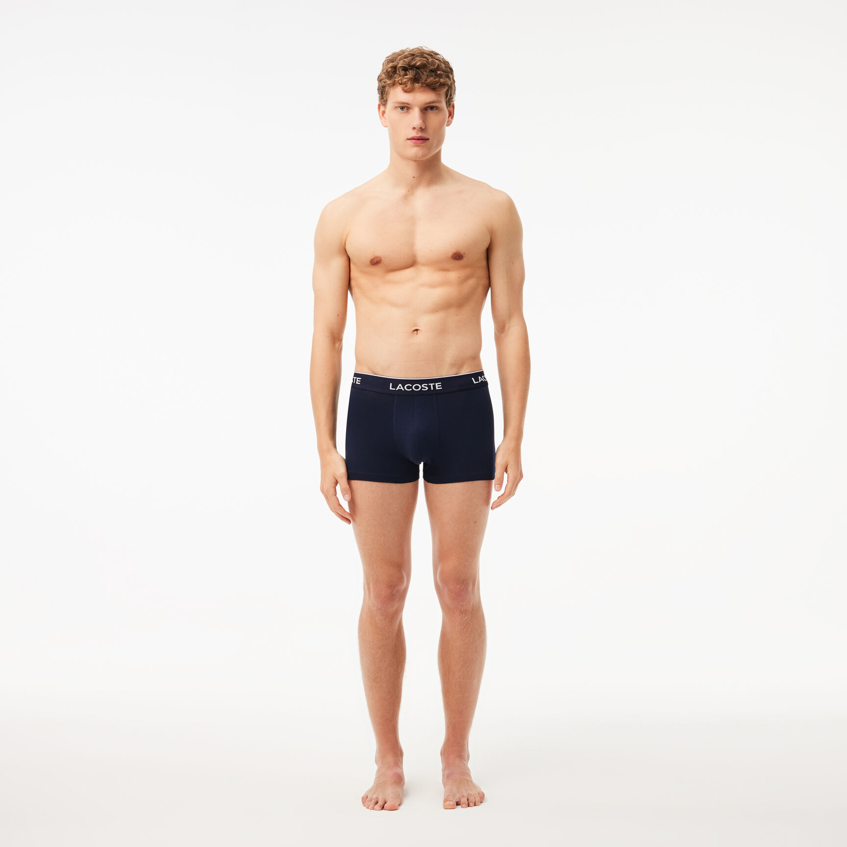 Pack Of 3 Navy Casual Trunks With Contrasting Waistband Pack Of 3 Navy Casual Trunks With Contrasting Waistband