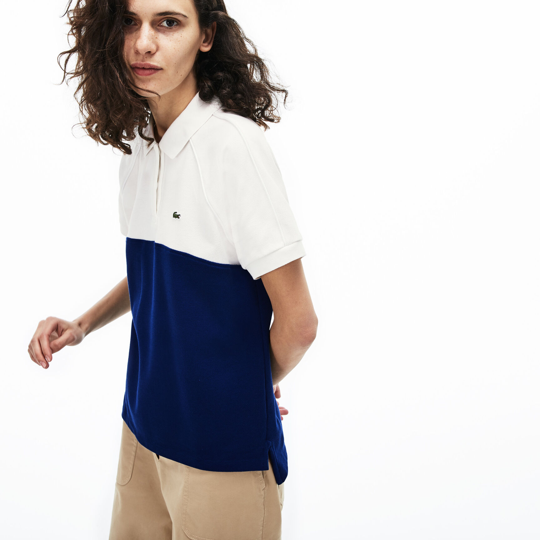 Women's Lacoste Classic Fit Colourblock Cotton Petit Piqué Polo Shirt Women's Lacoste Classic Fit Colourblock Cotton Petit Piqué Polo Shirt