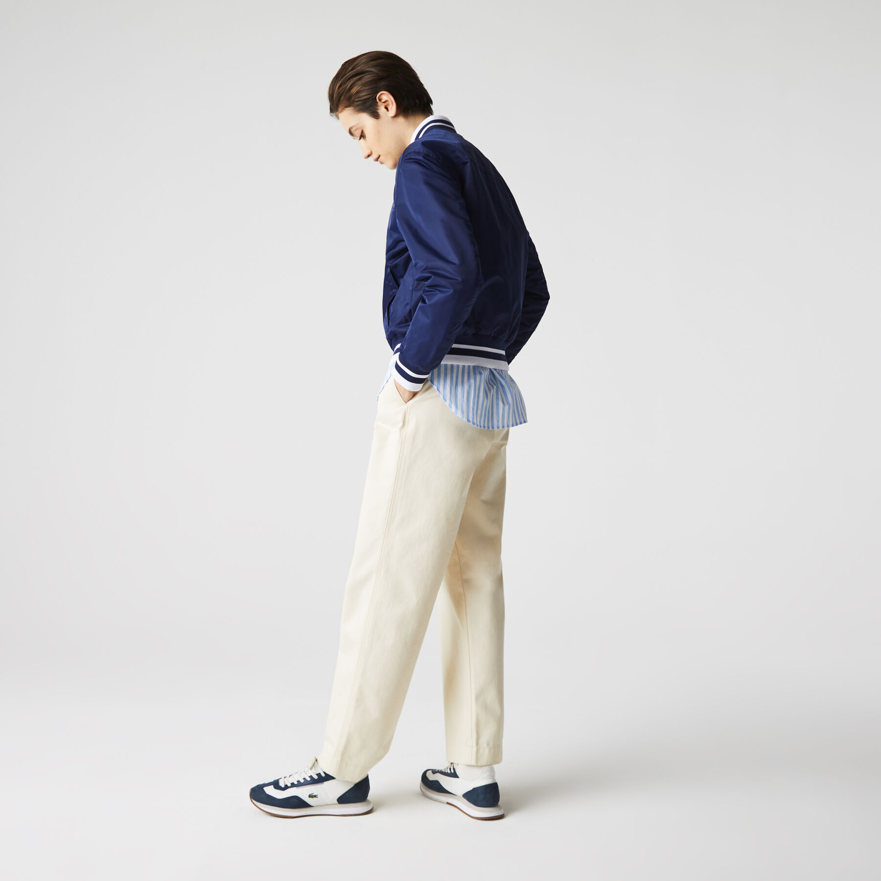 lacoste women s water resistant quilted zip bomber jacket