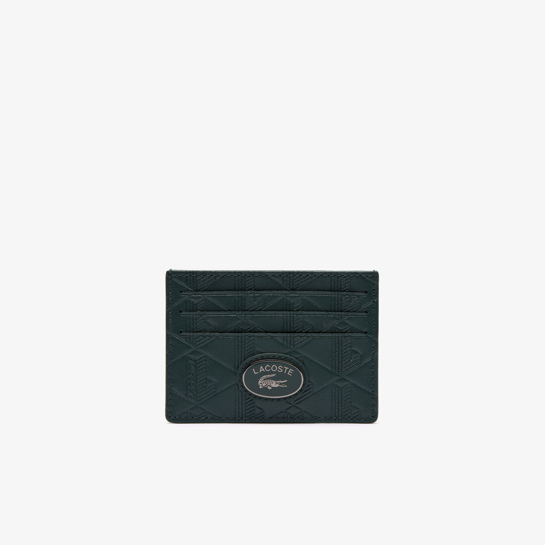 Leather Monogram Print Card Holder