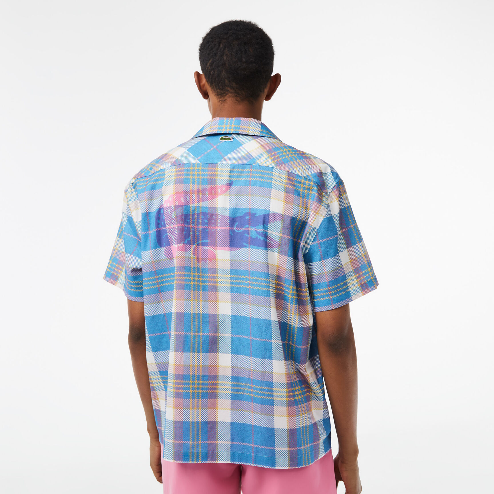 Men's Lacoste Short Sleeve Organic Cotton Check Shirt