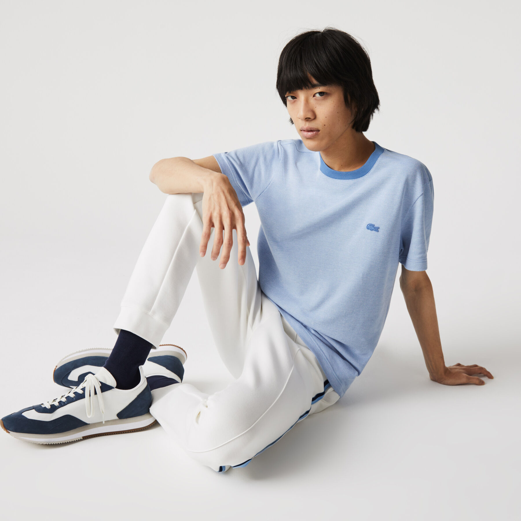 Men’s Crew Neck Textured Cotton T-shirt lacoste men s crew neck textured cotton t shirt