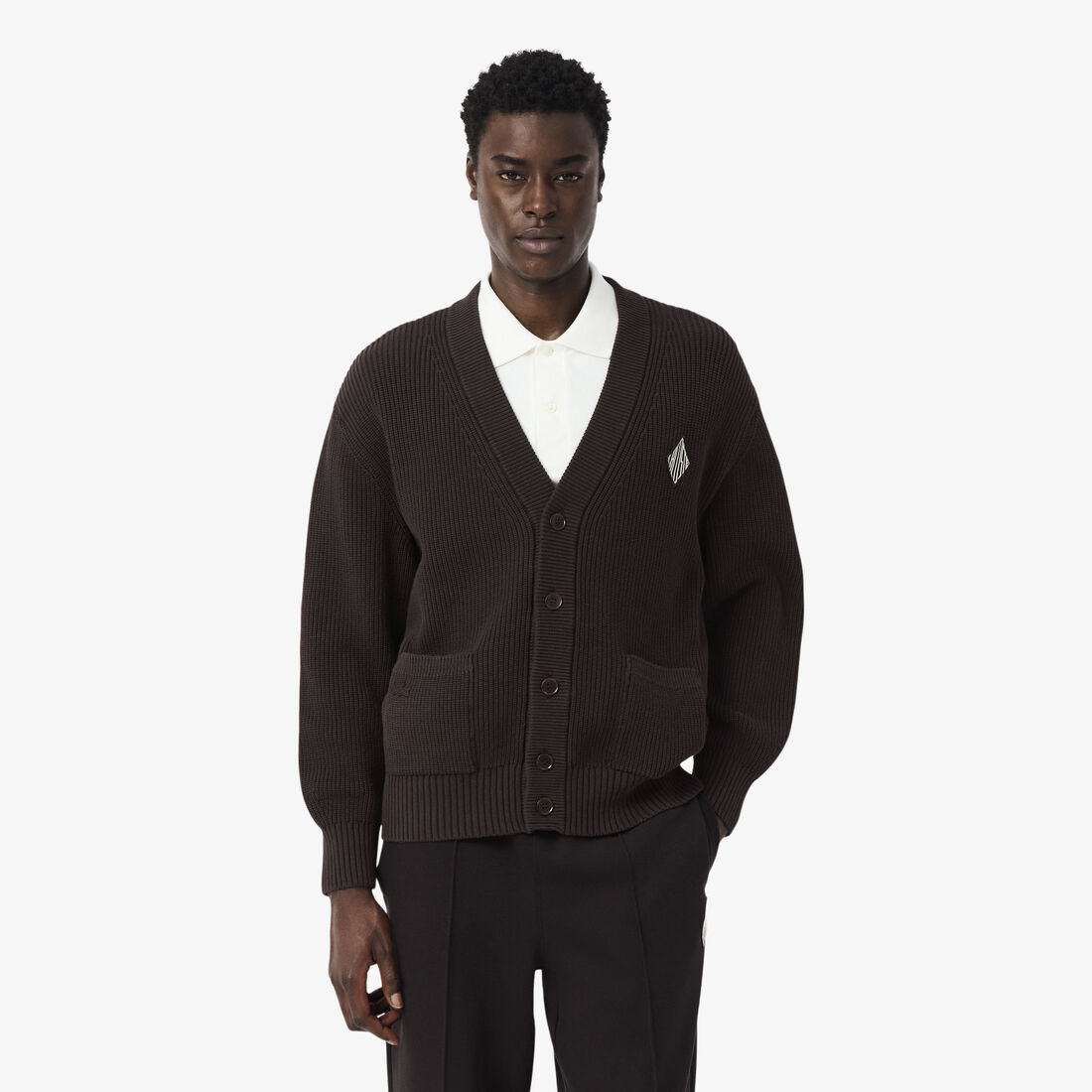 Relaxed Fit Ribbed Cotton Cardigan