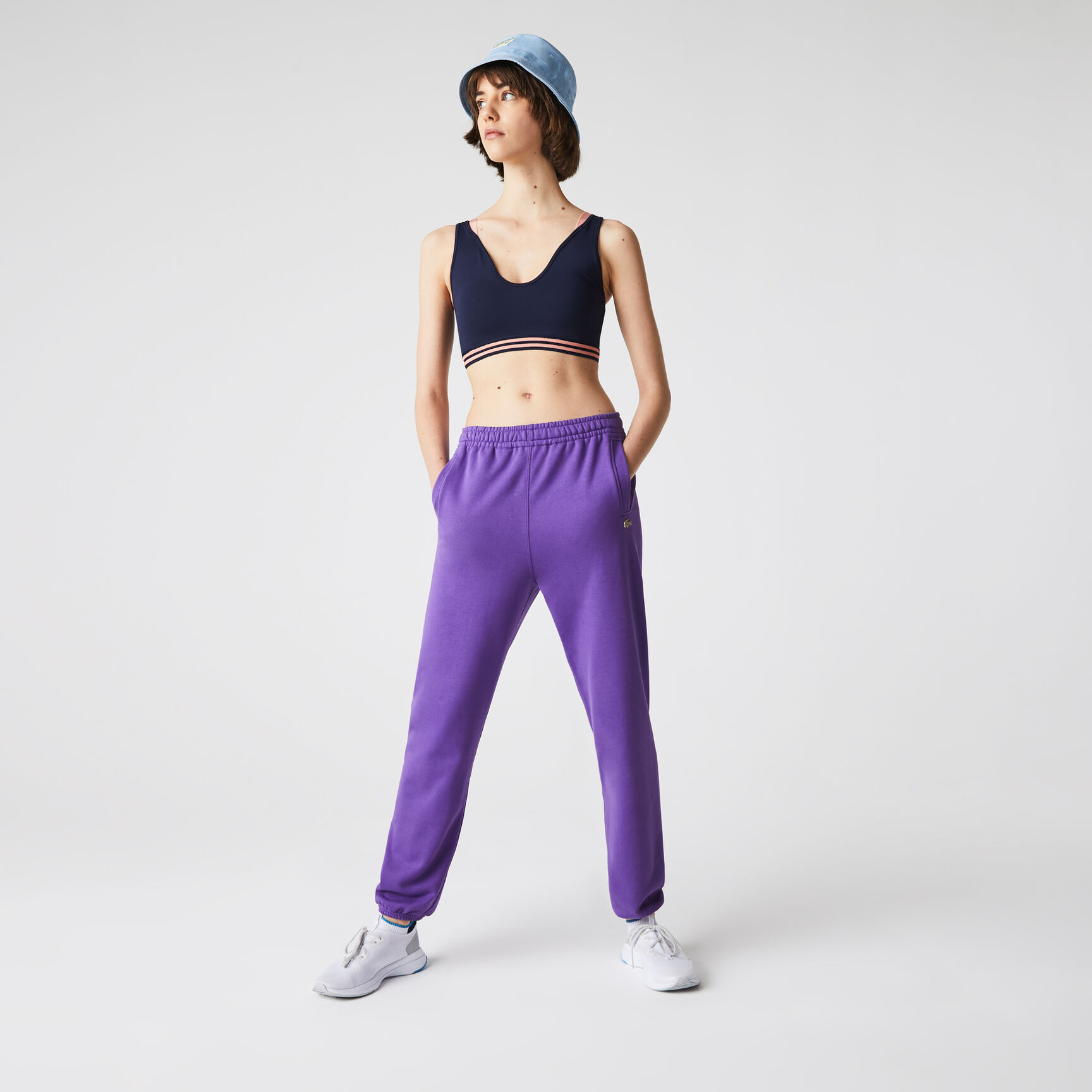 Women's Lacoste SPORT Contrast Accents And Cut-Outs Sports Bra