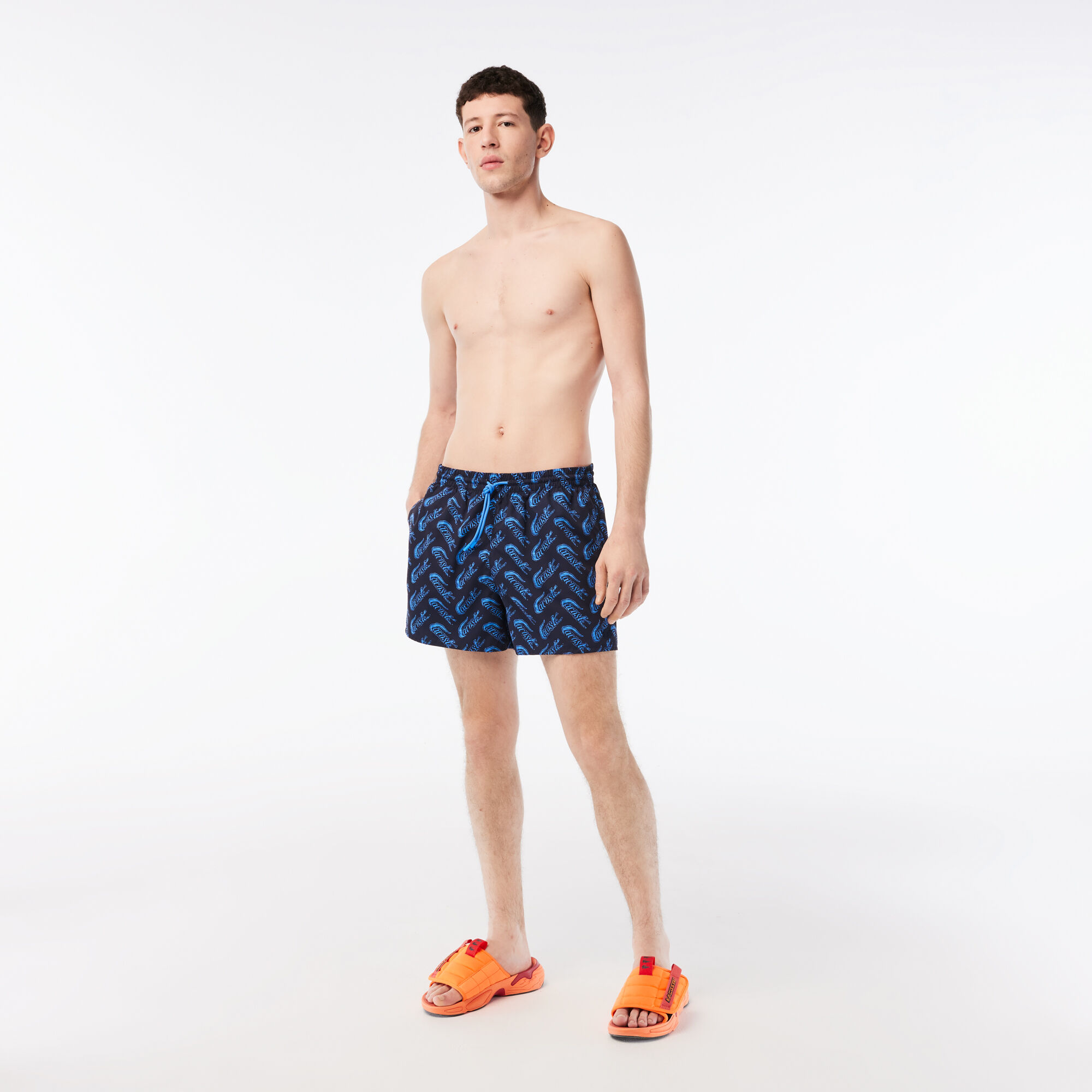 Mens lacoste cheap swim shorts sale
