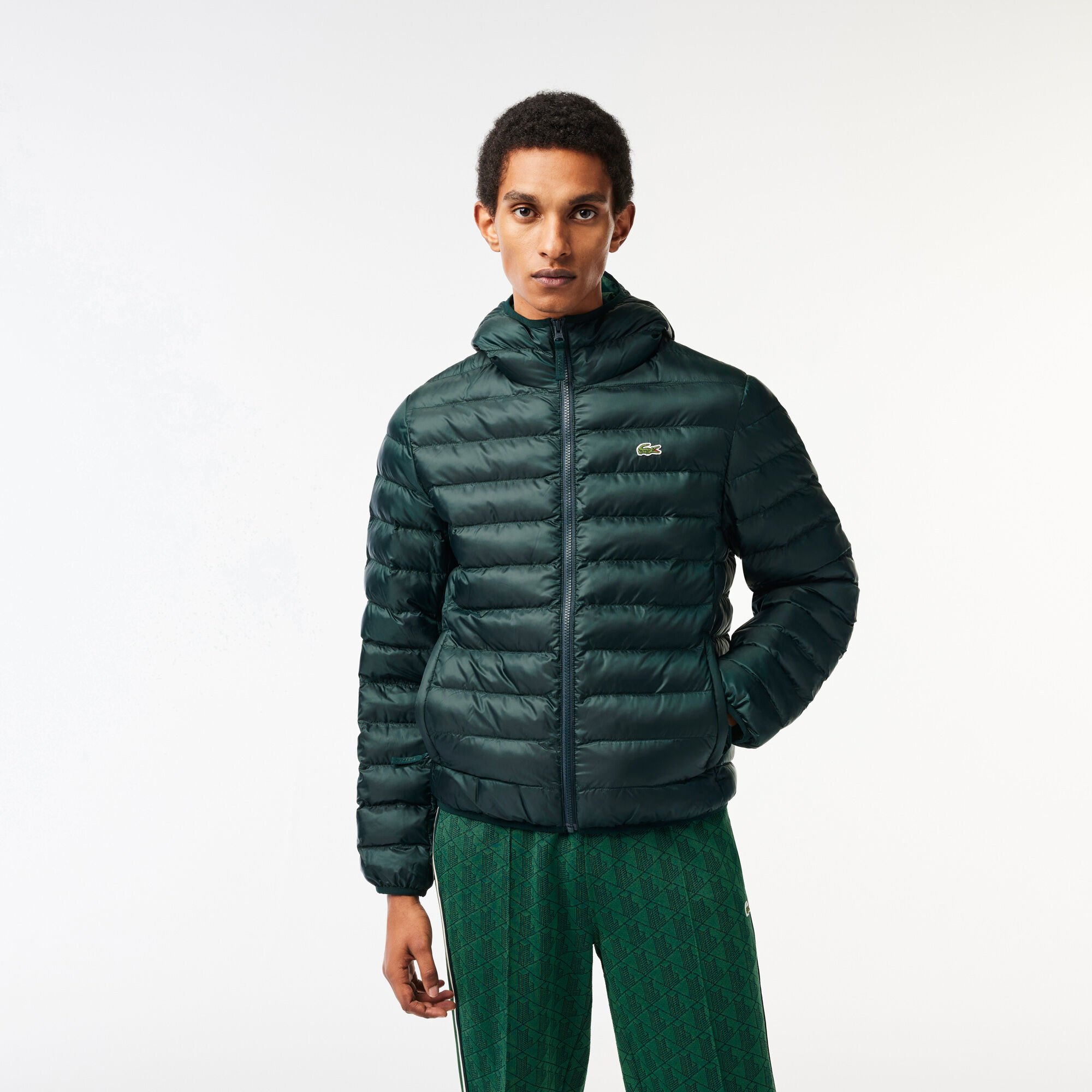 Buy Men s Lacoste Quilted Hooded Short Jacket Lacoste QA