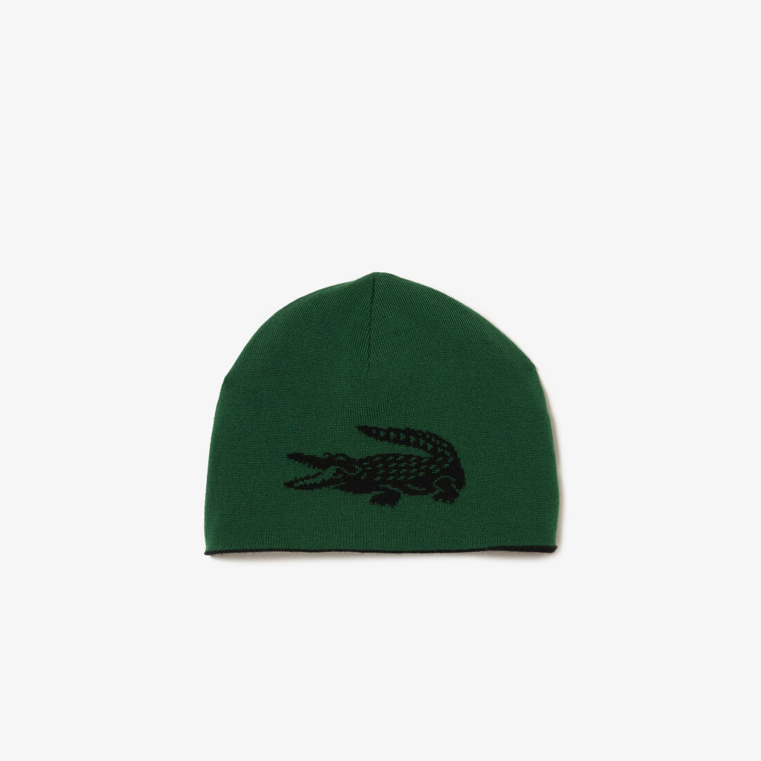 Unisex Lacoste Contrast Crocodile Reversible Beanie Unisex Lacoste Contrast Crocodile Reversible Beanie
