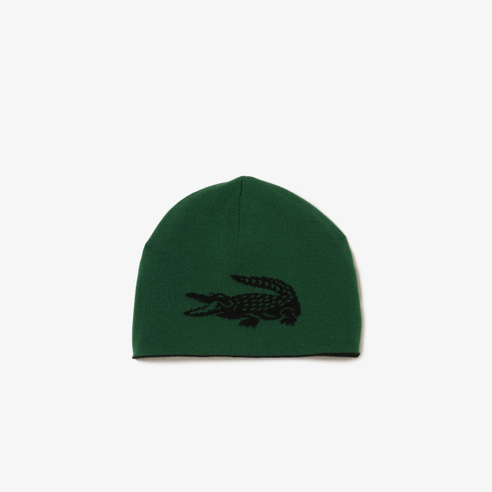 Unisex Lacoste Contrast Crocodile Reversible Beanie Unisex Lacoste Contrast Crocodile Reversible Beanie