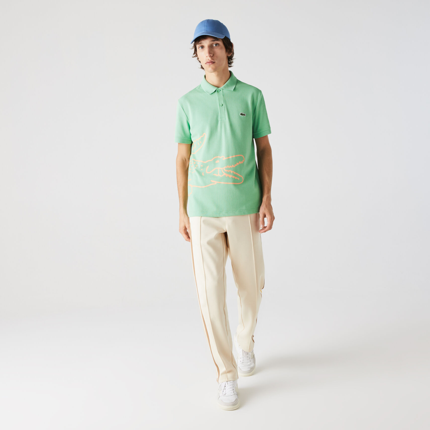 Men&rsquo;s Lacoste Regular Fit Crocodile Print Cotton Piqu&eacute; Polo