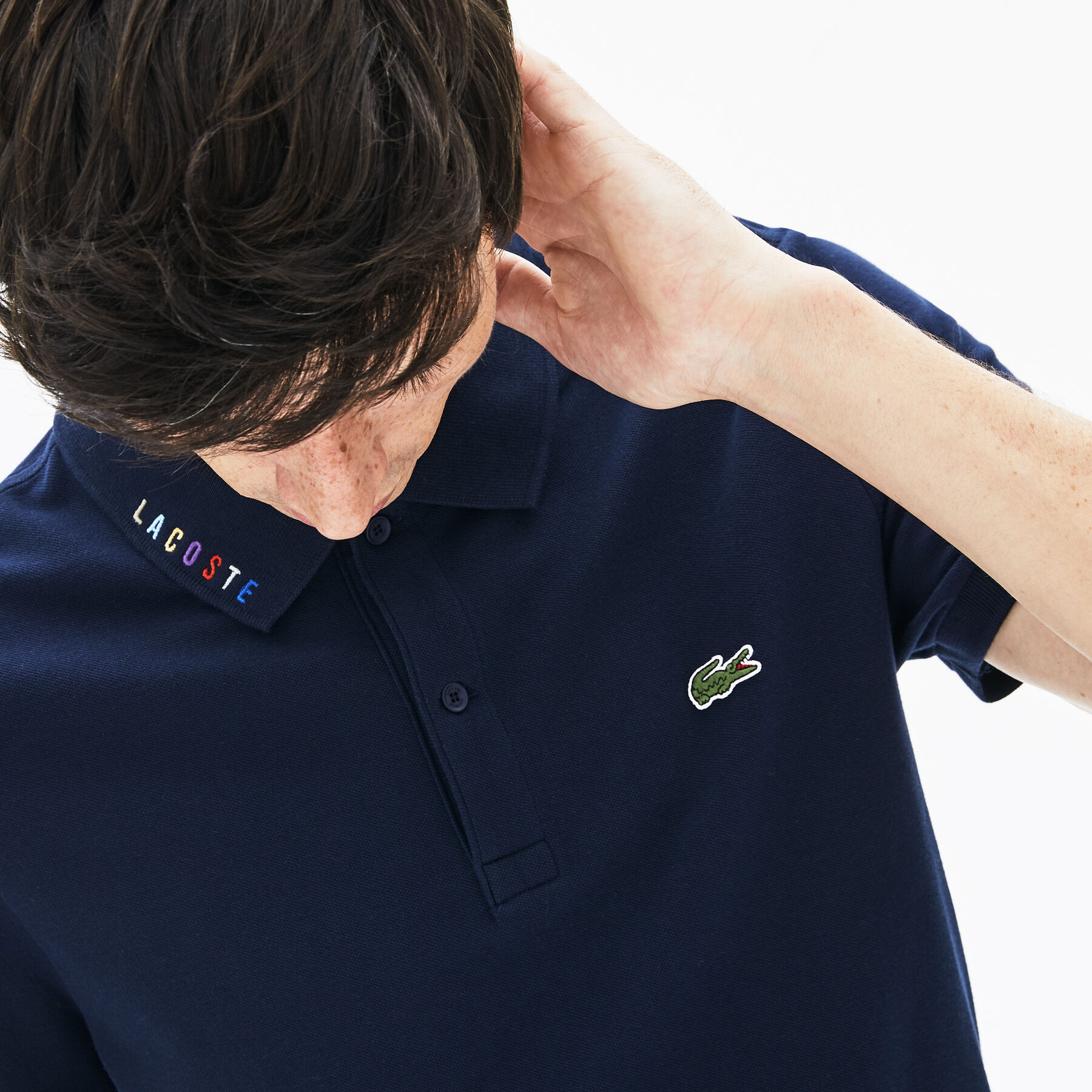 Men's Lacoste Slim Fit Multicoloured Signature Stretch Piqué Polo Shirt men s lacoste slim fit multicoloured signature stretch piqu polo shirt