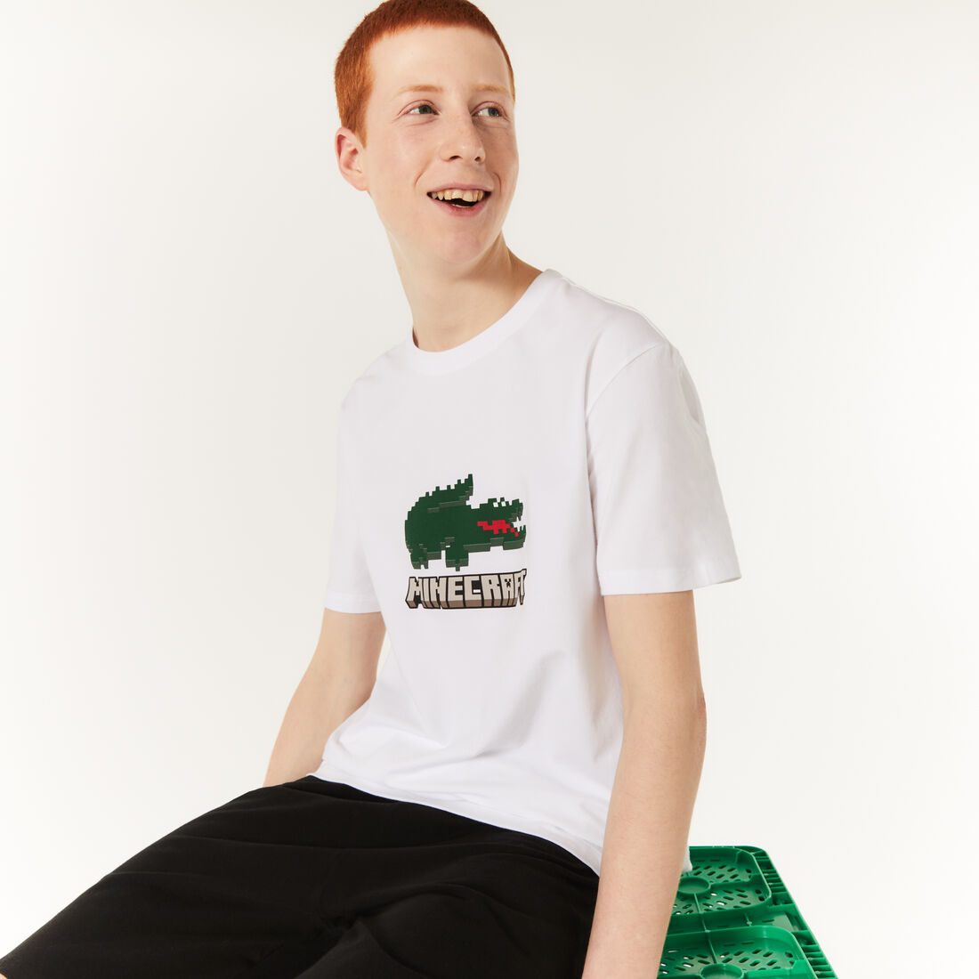 طقم بيجاما شورت قطن عضوي مطاطي مجموعة Lacoste x Minecraft للرجال طقم بيجاما شورت قطن عضوي مطاطي مجموعة Lacoste x Minecraft للرجال