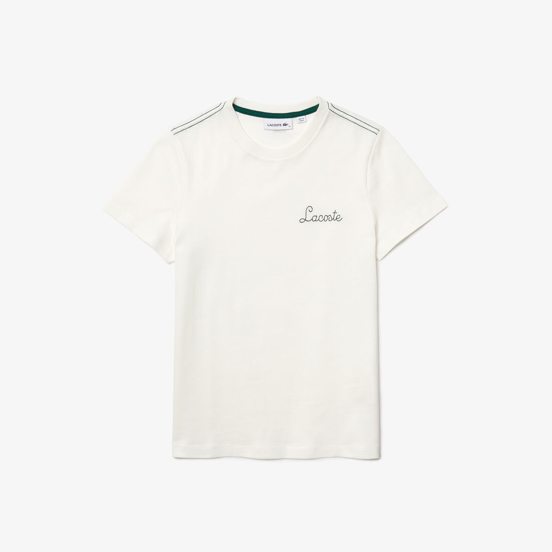 Women's Crew Neck Embroidered Lettering Cotton T-shirt Women's Crew Neck Embroidered Lettering Cotton T-shirt