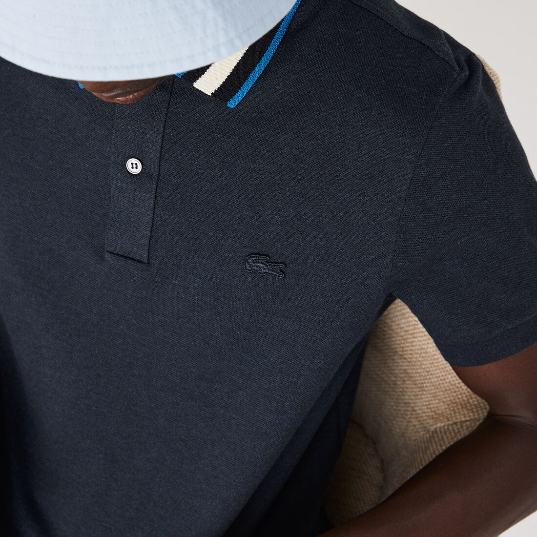 Men’s Lacoste Regular Fit Striped Collar Cotton Piqué Polo Men’s Lacoste Regular Fit Striped Collar Cotton Piqué Polo