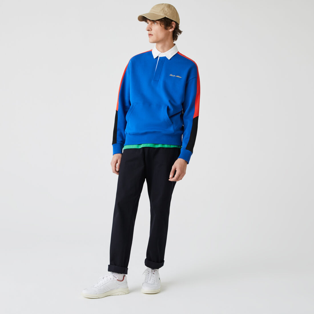 Men’s Lacoste LIVE Colourblock Fleece Polo Shirt Sweatshirt