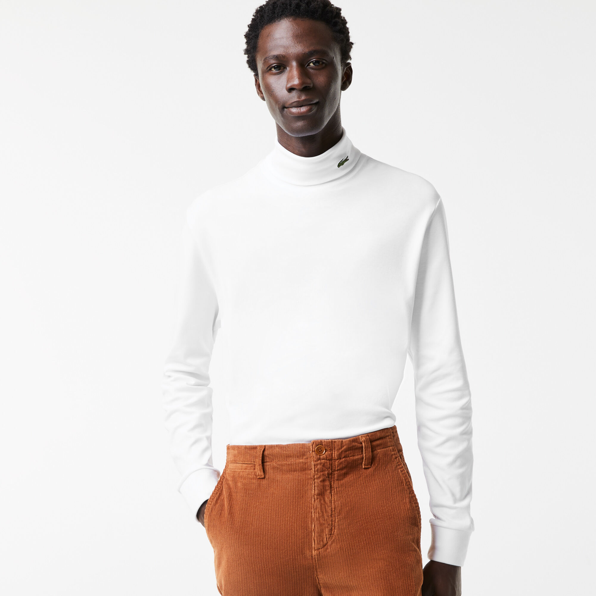 Buy Men s Organic Cotton Turtleneck T shirt Lacoste QA