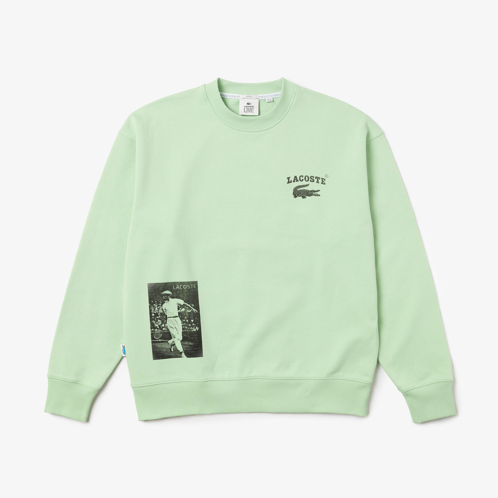 سويت شيرت كلاسيكي مطبوع قطن بقصة فضفاضة للجنسين مجموعة Lacoste L!VE سويت شيرت كلاسيكي مطبوع قطن بقصة فضفاضة للجنسين مجموعة Lacoste L!VE