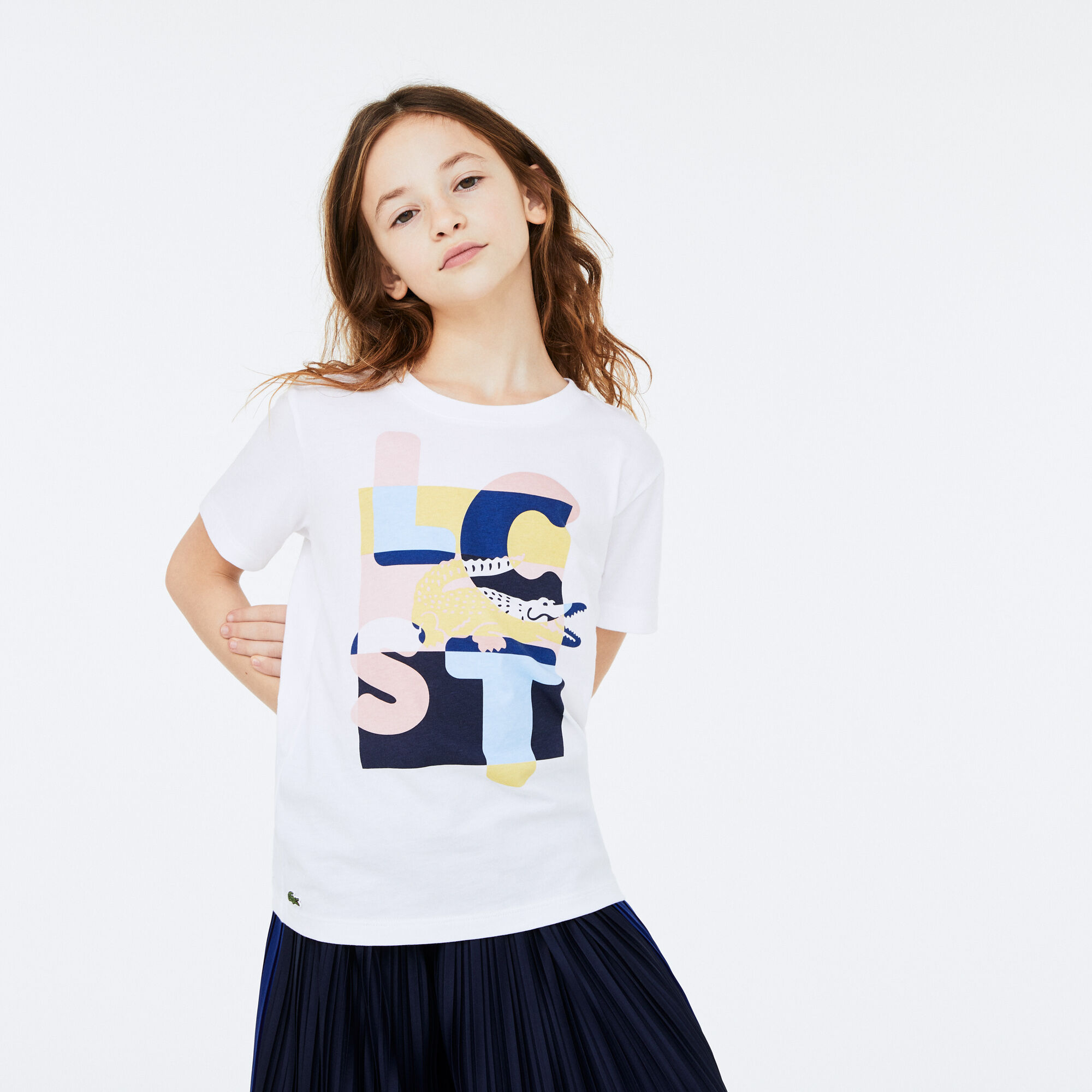 Girls' Crew Neck Print Cotton T-shirt Girls' Crew Neck Print Cotton T-shirt