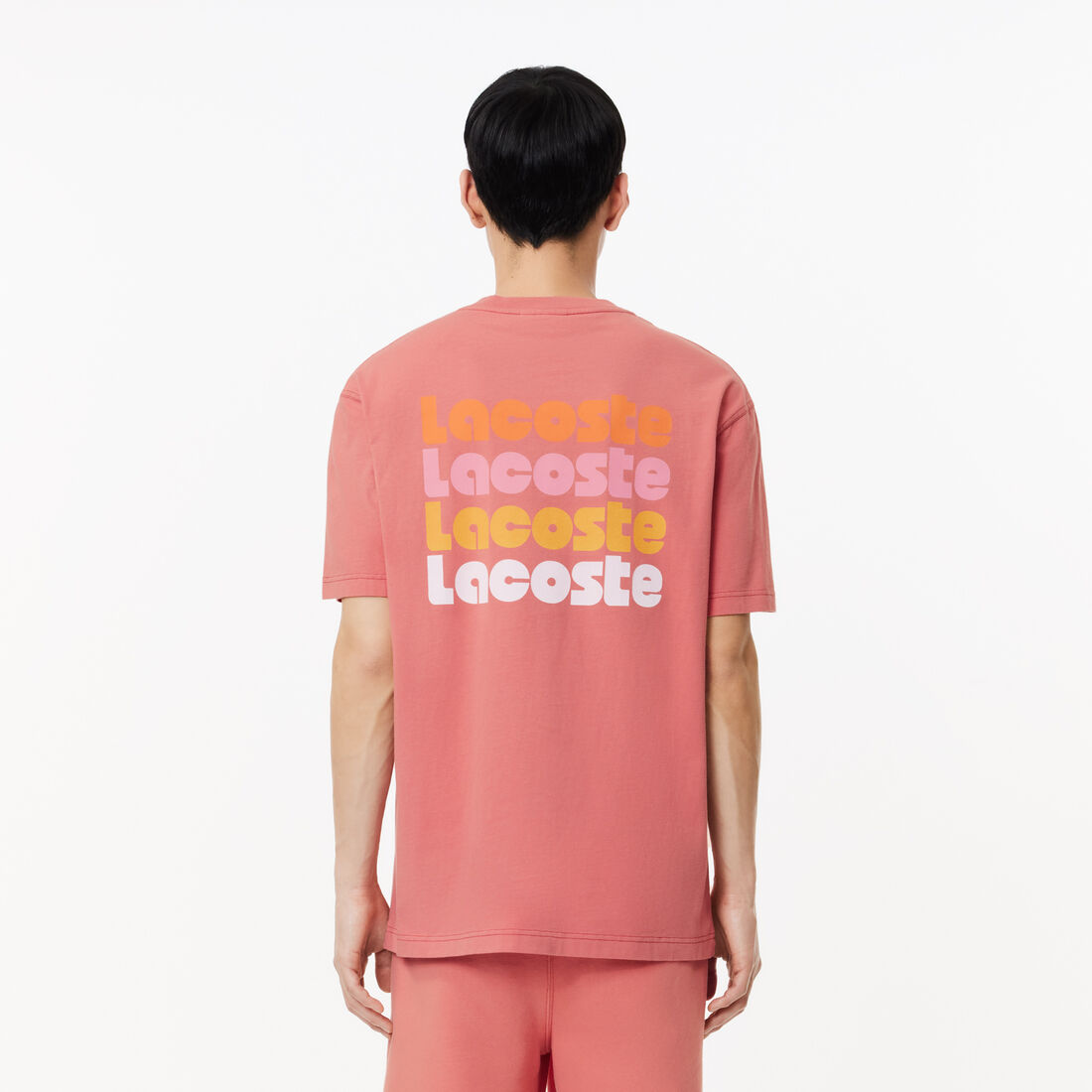 Washed Effect Ombré Lacoste Print T-shirt Washed Effect Ombré Lacoste Print T-shirt