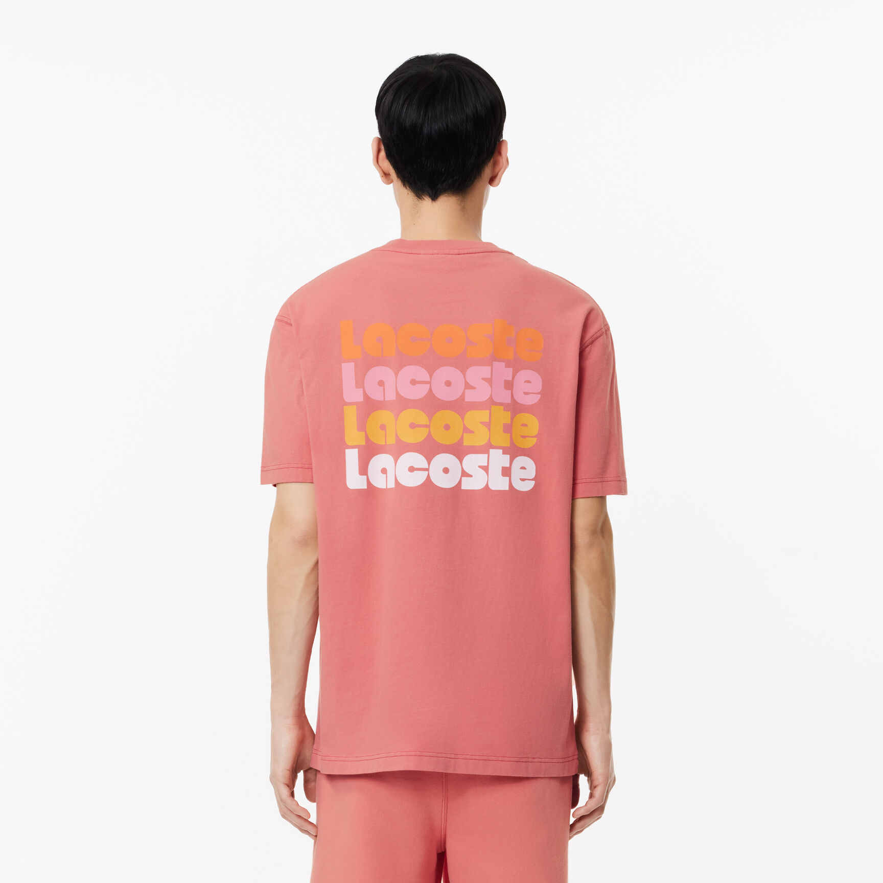 Washed Effect Ombré Lacoste Print T-shirt Washed Effect Ombré Lacoste Print T-shirt