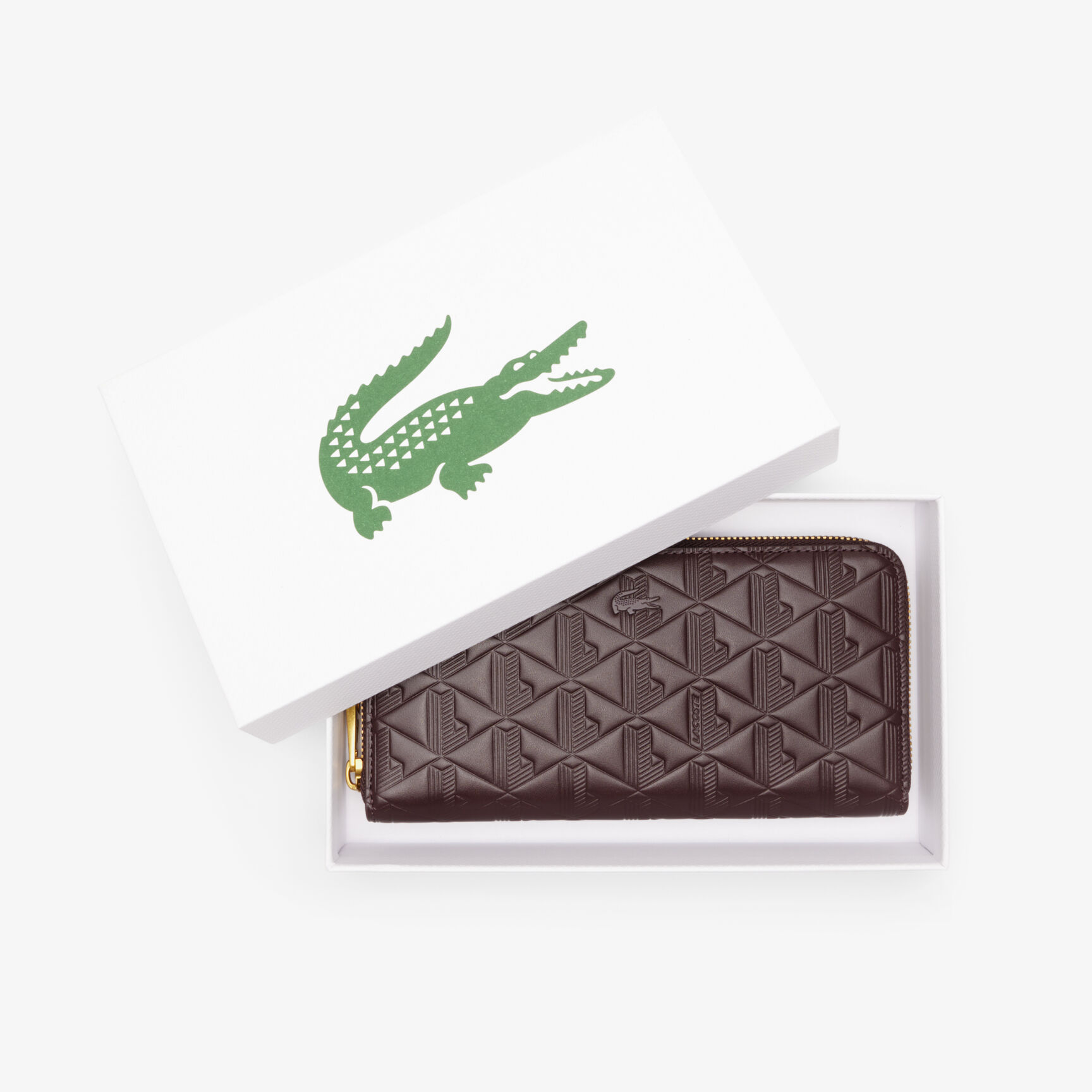 محفظة ماهيكي الجلدية المنقوشة بسحاب