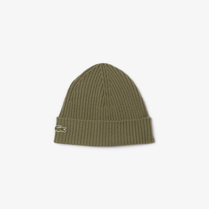 Rib Knit Brushed Wool Beanie