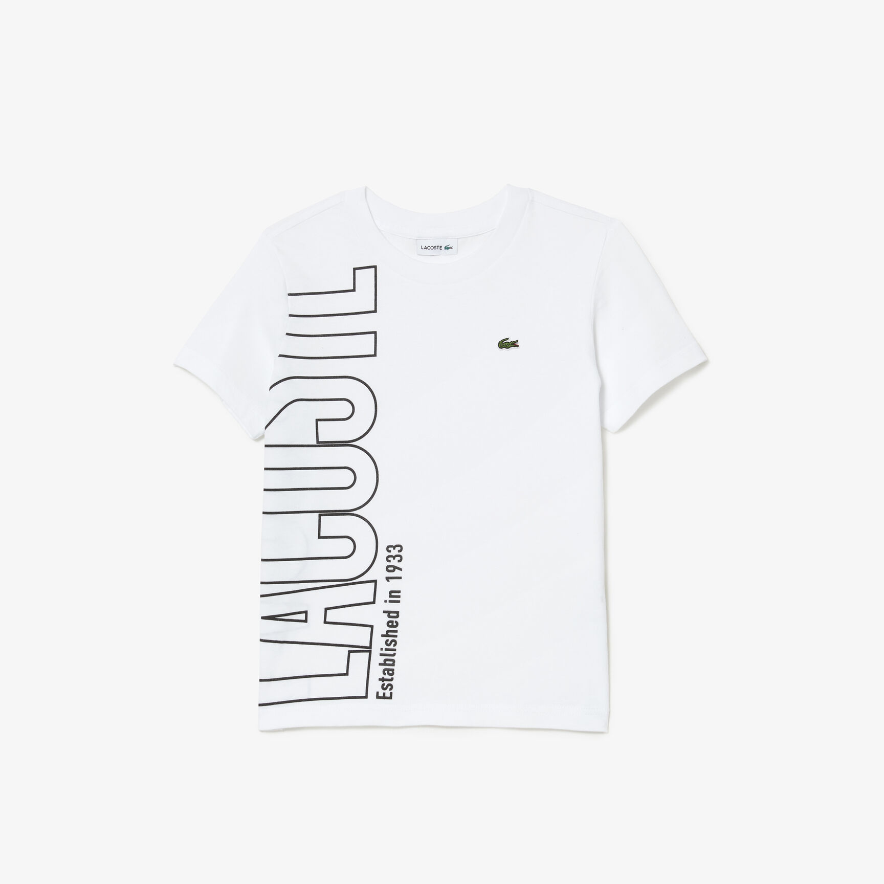 تيشيرت لاكوست قطن جيرسيه بطبعة كبيرة لشعار الماركة للأطفال تيشيرت لاكوست قطن جيرسيه بطبعة كبيرة لشعار الماركة للأطفال