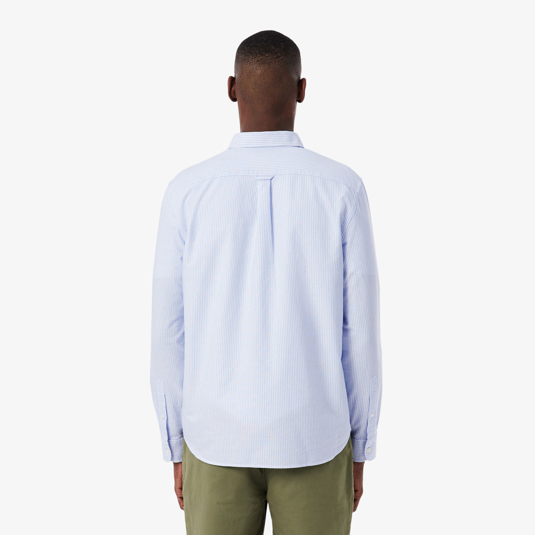 lacoste regular fit striped oxford shirt