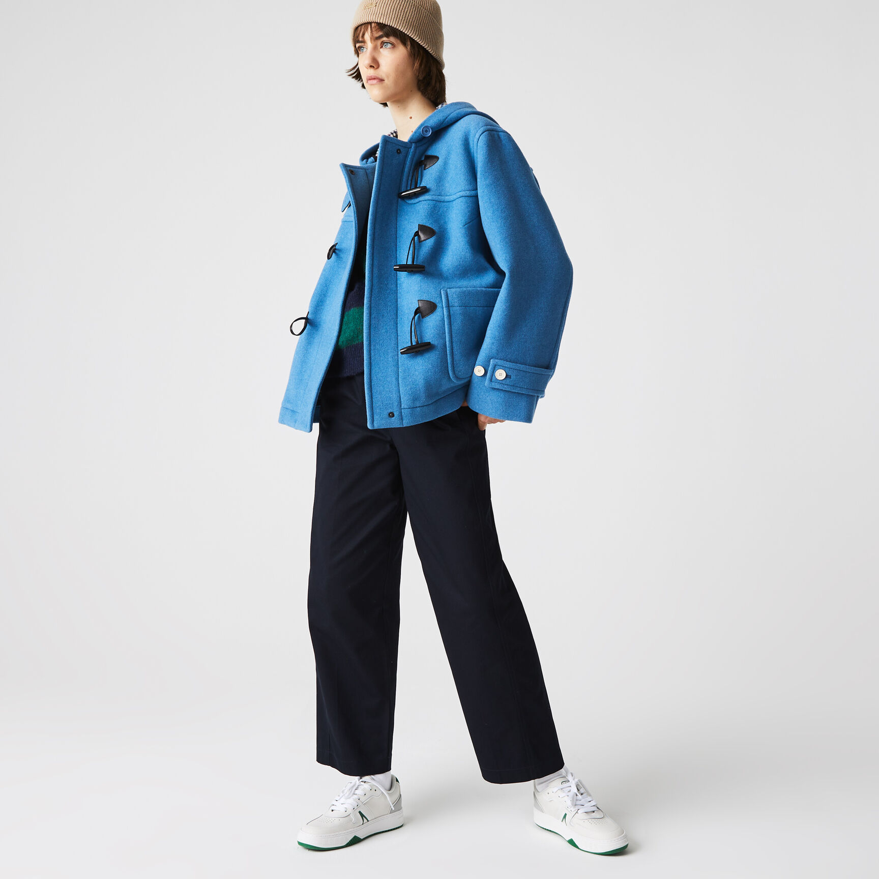 معطف نسائي قصير من الصوف المخلوط من مجموعة Lacoste L!VE معطف نسائي قصير من الصوف المخلوط من مجموعة Lacoste L!VE