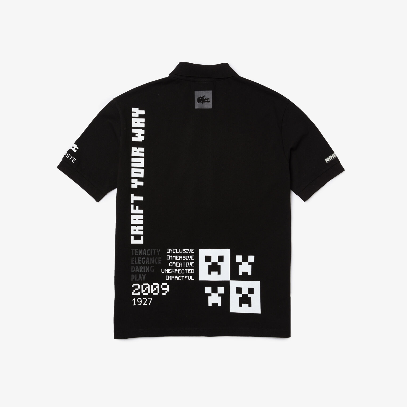 تيشيرت بولو قطن عضوي بقصة فضفاضة للرجال مجموعة Lacoste L!VE x Minecraft