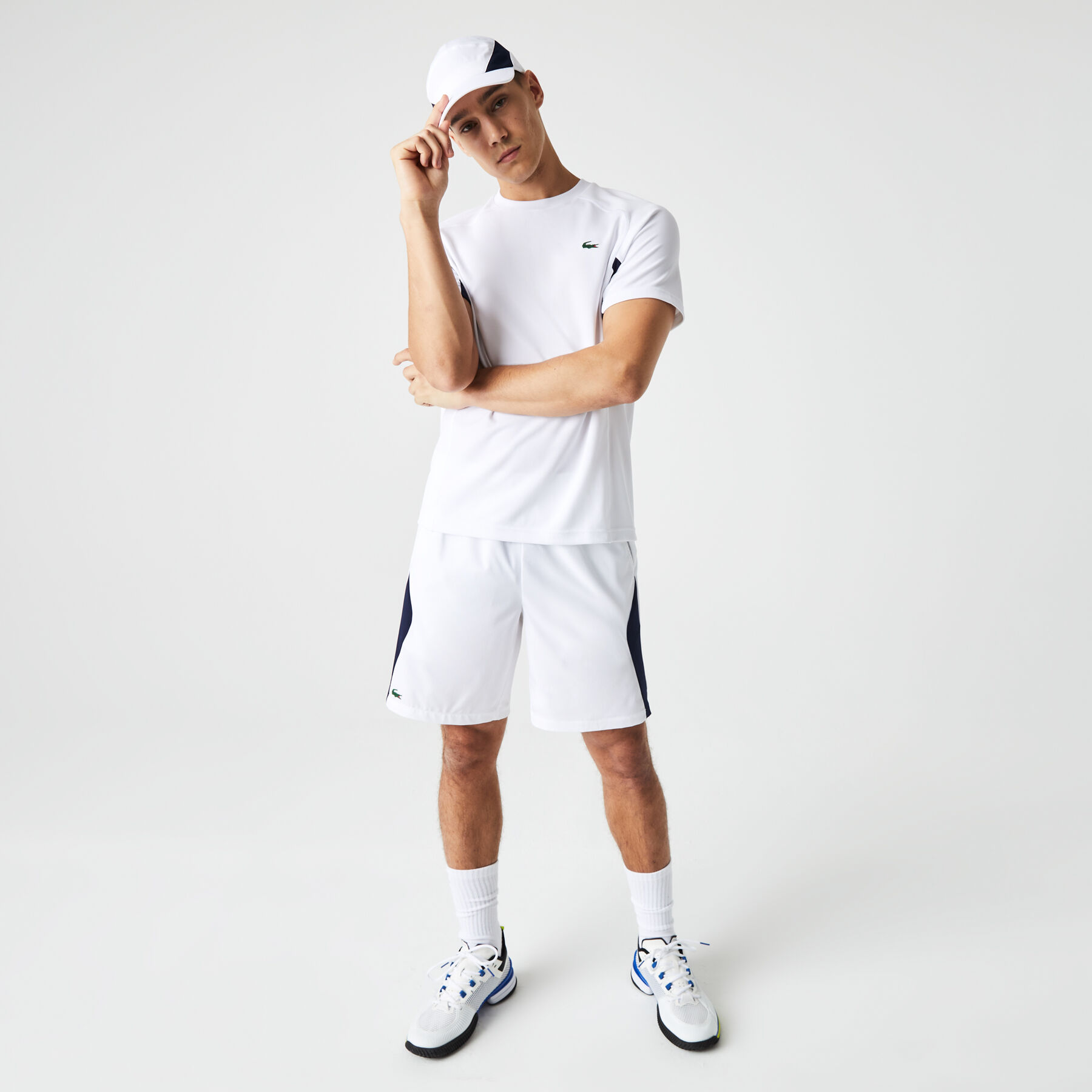 men s lacoste sport color block ultra dry piqu  tennis t shirt