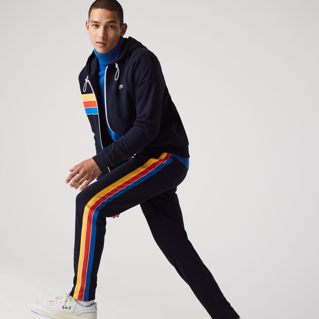 بنطال الركض من مزيج القطن بلون مغاير مجموعة Lacoste SPORT للرجال