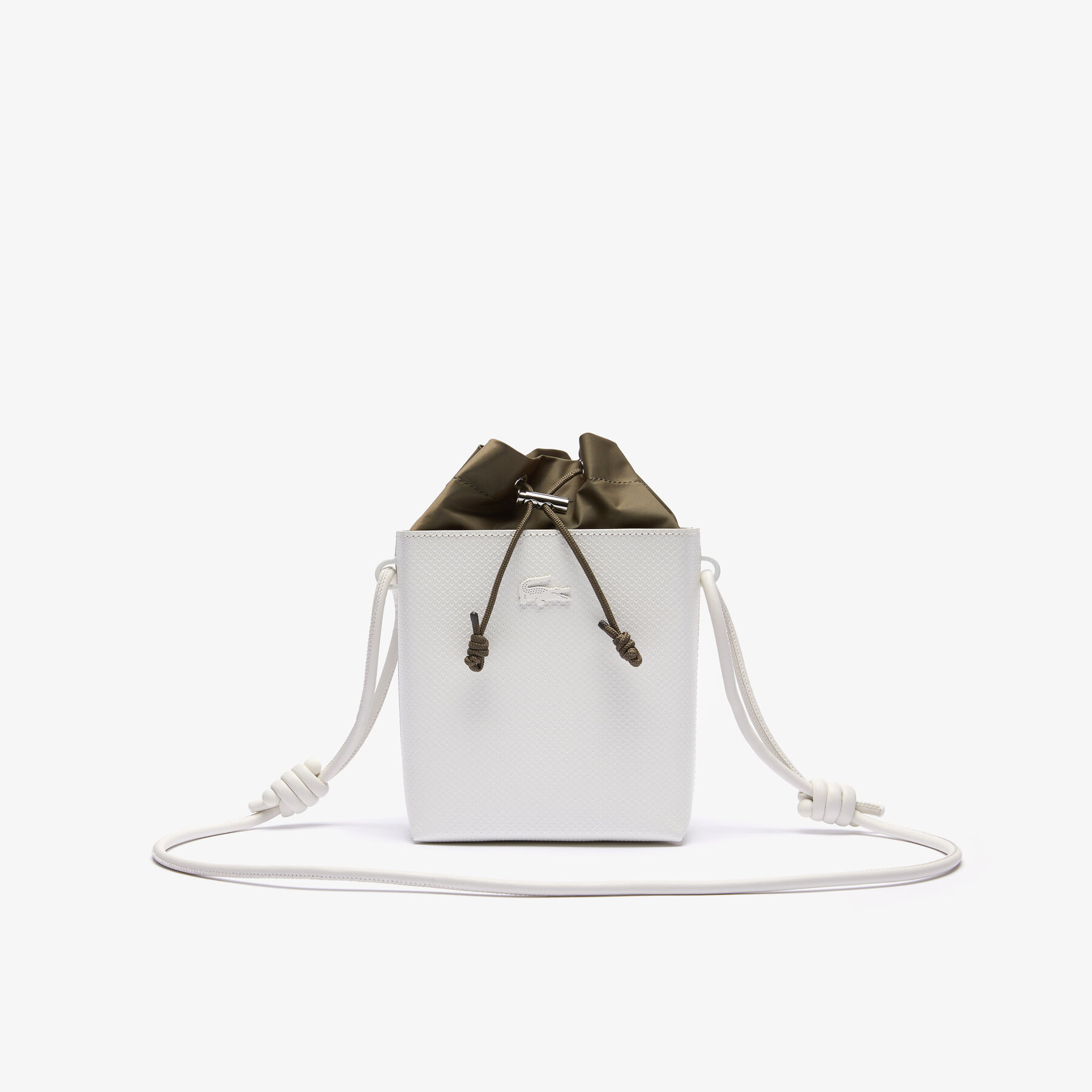 Women’s Chantaco Small Square Piqué Leather Bucket Bag lacoste women s chantaco small square piqu leather bucket bag