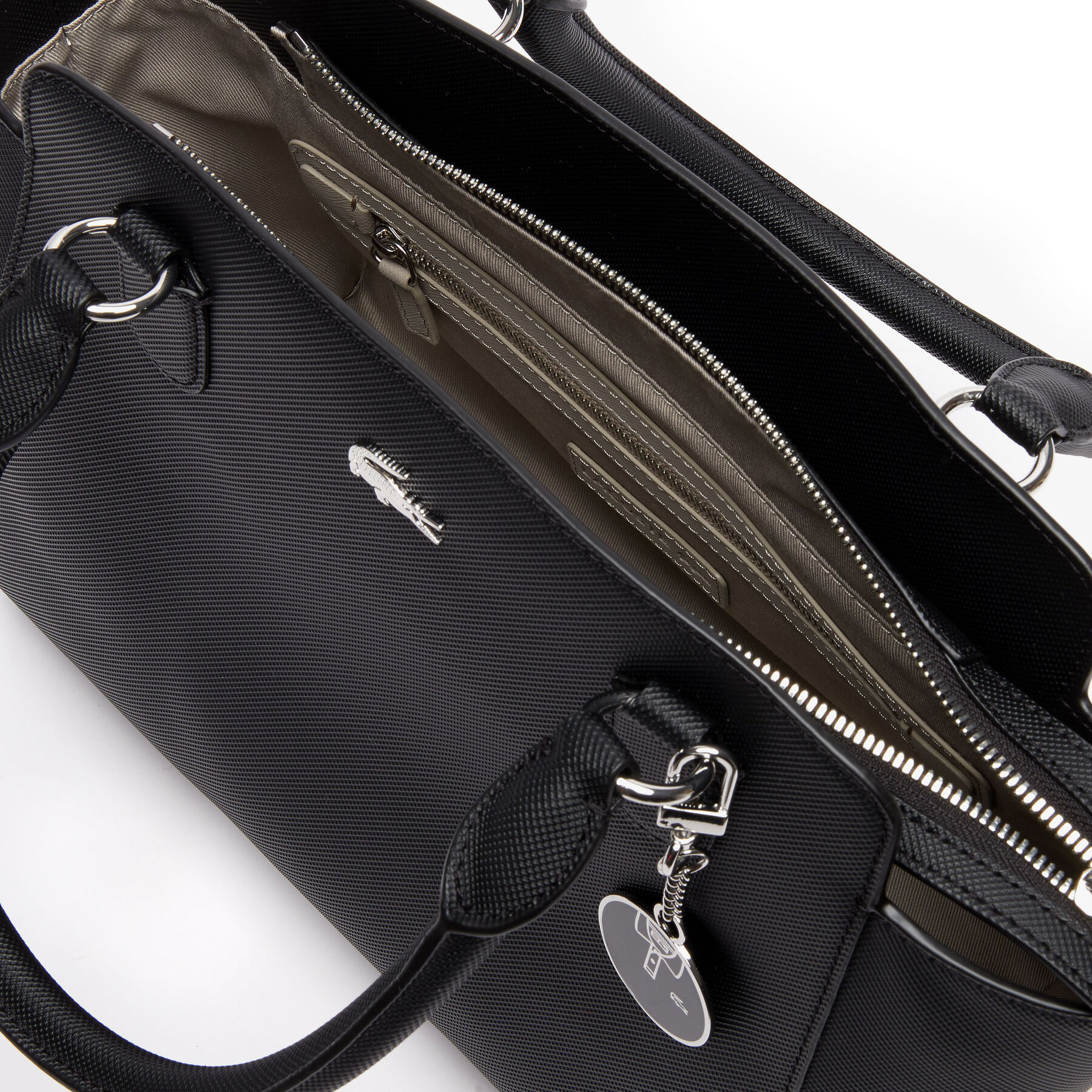 Women's Daily Classic Gusseted Coated Piqué Canvas Tote lacoste women s daily classic gusseted coated piqu canvas tote
