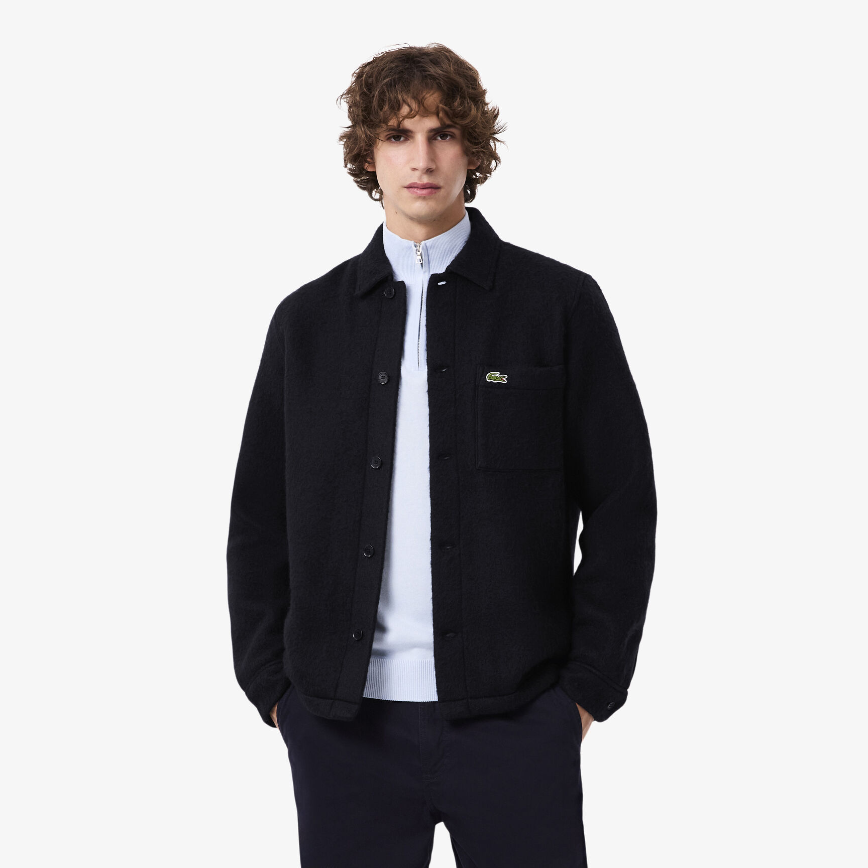 Wool Blend Felt Overshirt