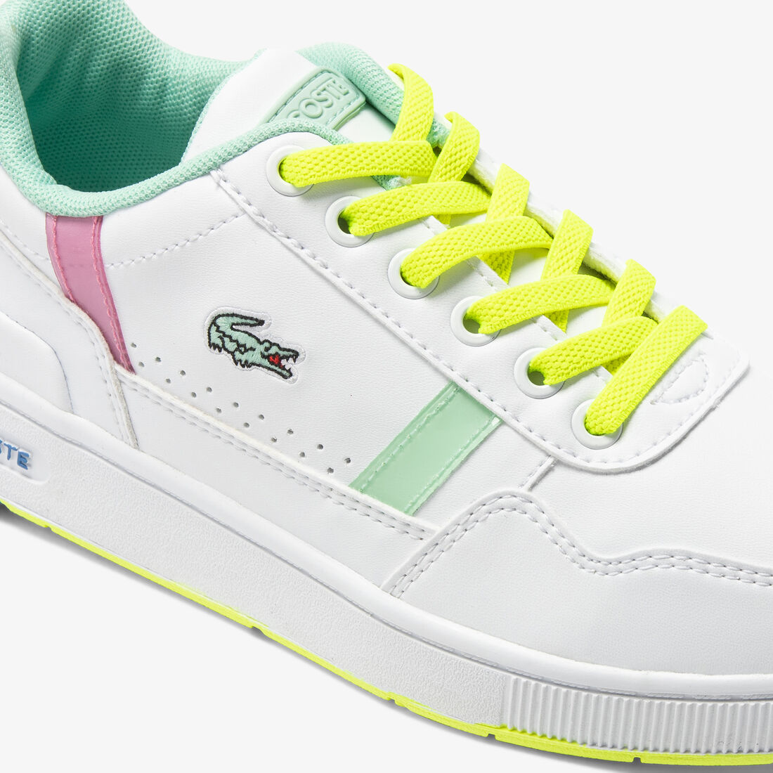 Children's Lacoste T-Clip Synthetic Colour Pop Trainers Children's Lacoste T-Clip Synthetic Colour Pop Trainers