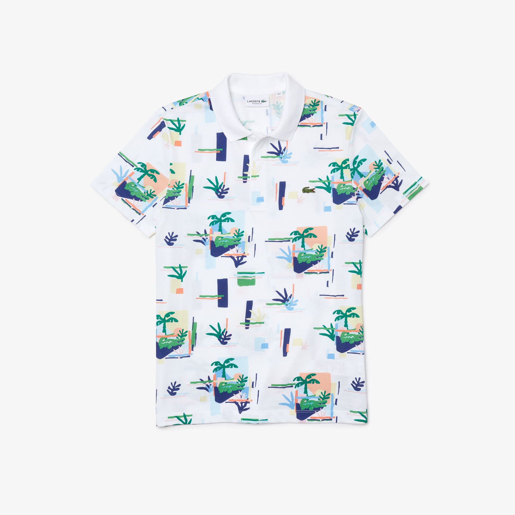 Men's Lacoste Regular Fit Print Cotton Piqué Polo Shirt Men's Lacoste Regular Fit Print Cotton Piqué Polo Shirt