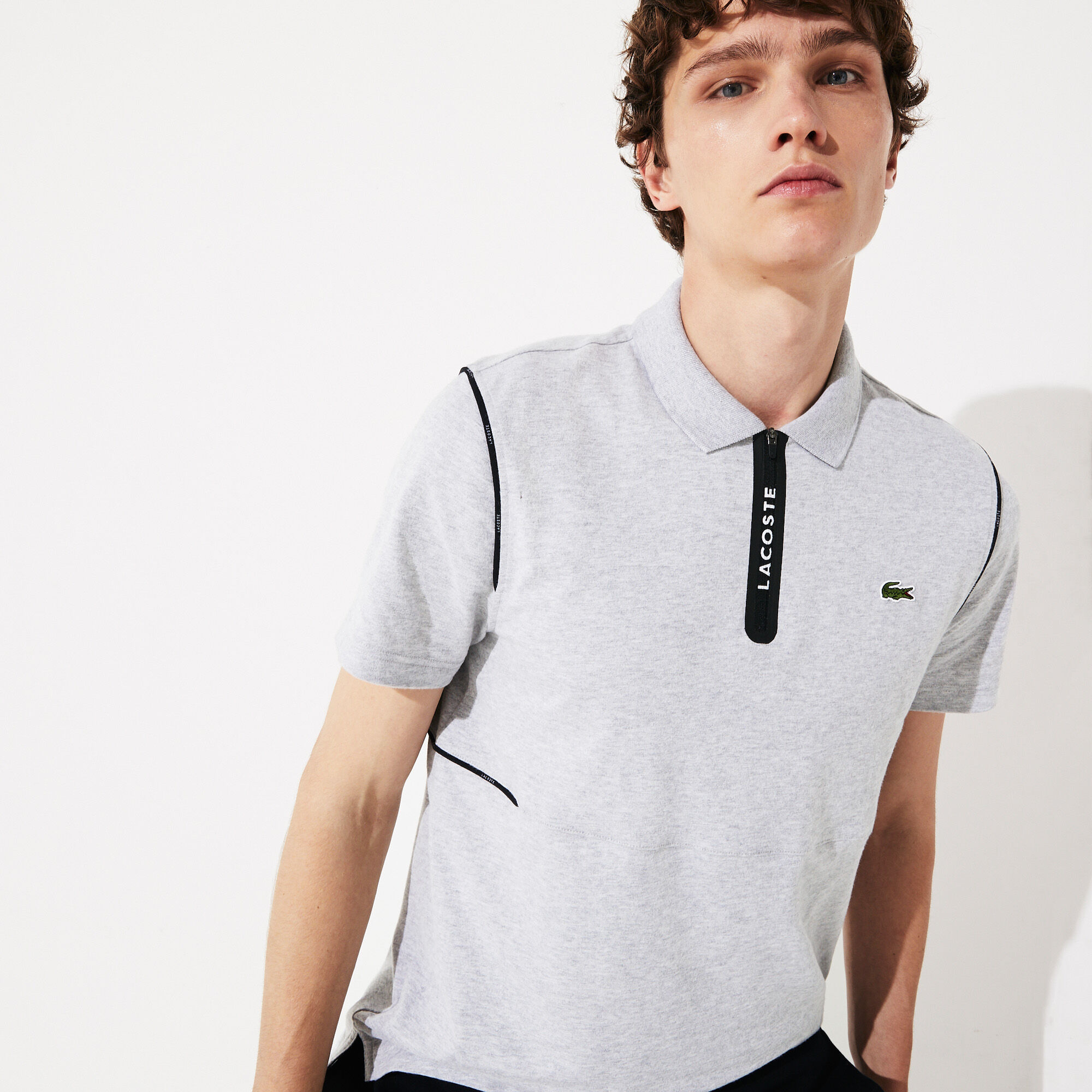 Men's Lacoste SPORT Ultra Soft Cotton Zip Polo Shirt Men's Lacoste SPORT Ultra Soft Cotton Zip Polo Shirt