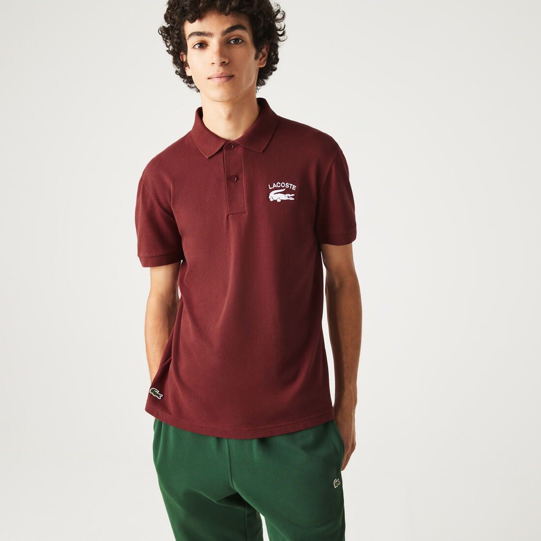 Men's Lacoste Branded Stretch Mini Piqué Polo