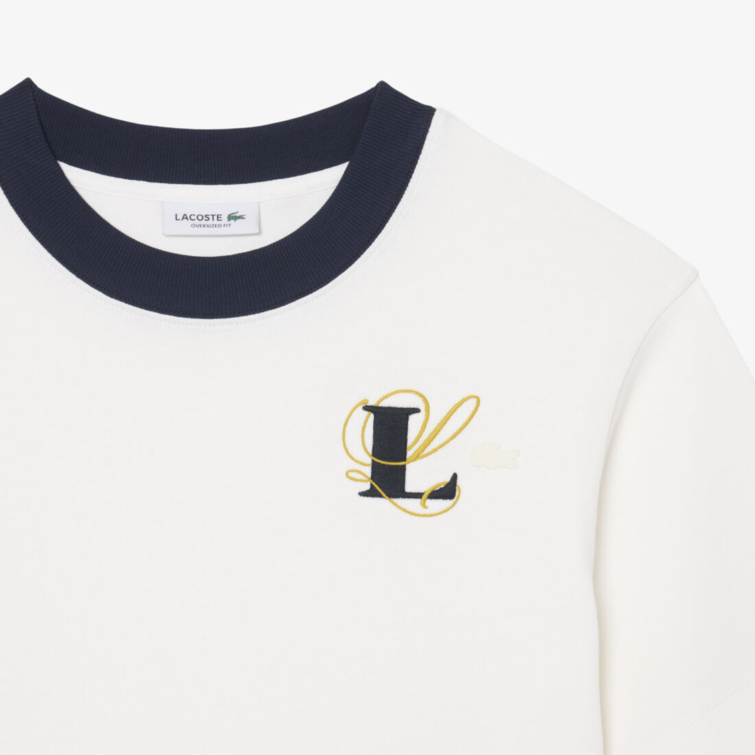 Oversized Embroidery Detail Jersey T-shirt lacoste oversized embroidery detail jersey t shirt