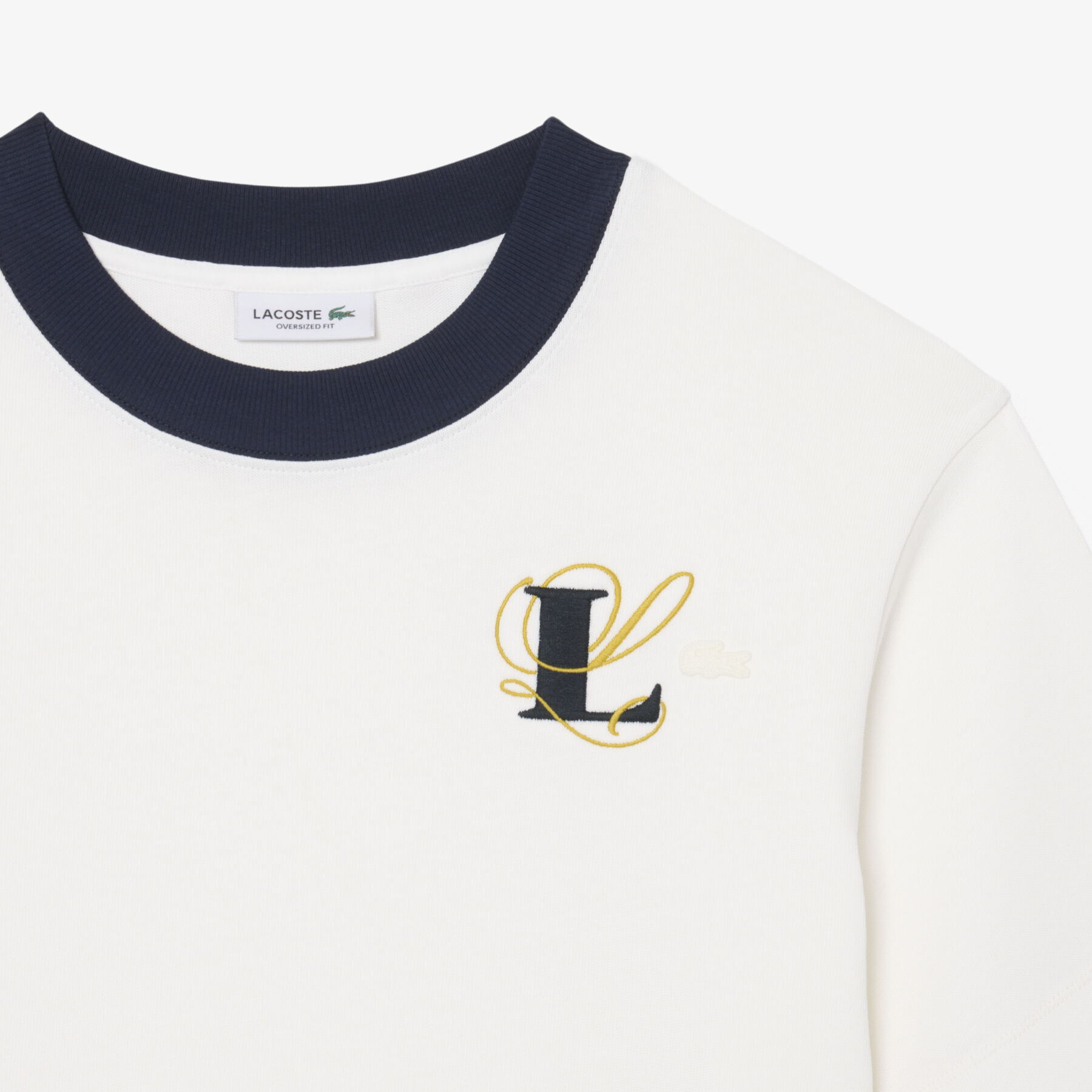 Oversized Embroidery Detail Jersey T-shirt lacoste oversized embroidery detail jersey t shirt