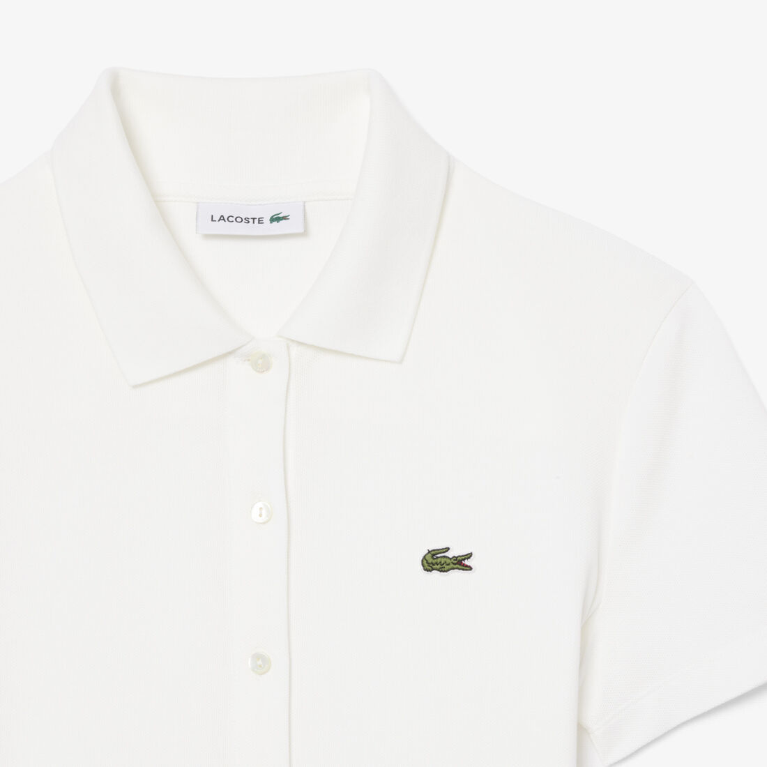 lacoste stretch pique pleated polo dress