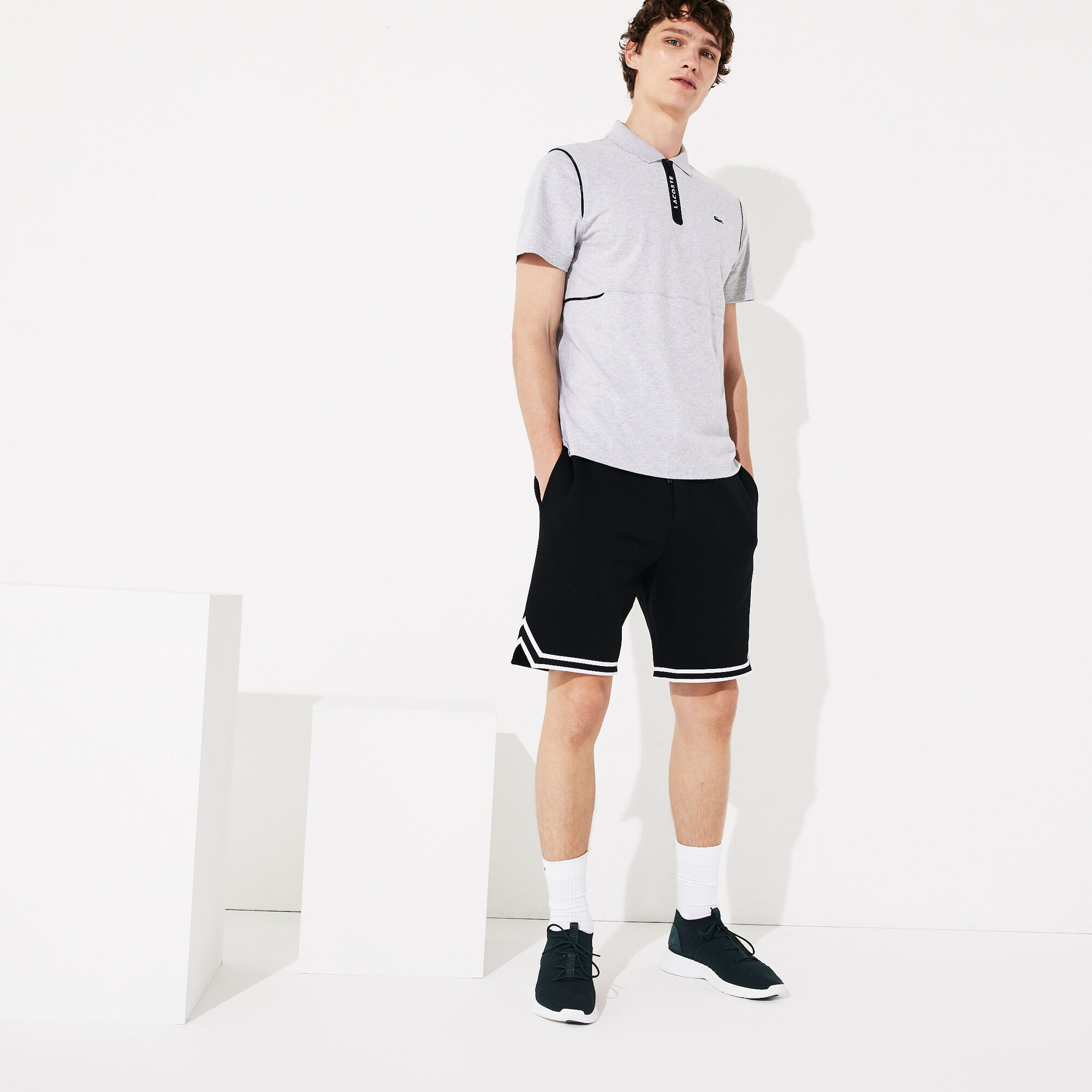 Men's Lacoste SPORT Ultra Soft Cotton Zip Polo Shirt Men's Lacoste SPORT Ultra Soft Cotton Zip Polo Shirt