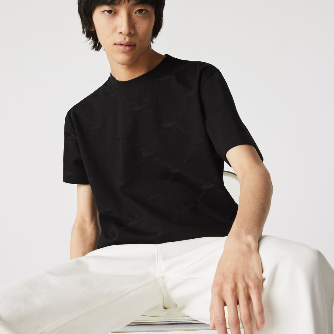 Men’s Lacoste LIVE Monogram Patterned T-shirt
