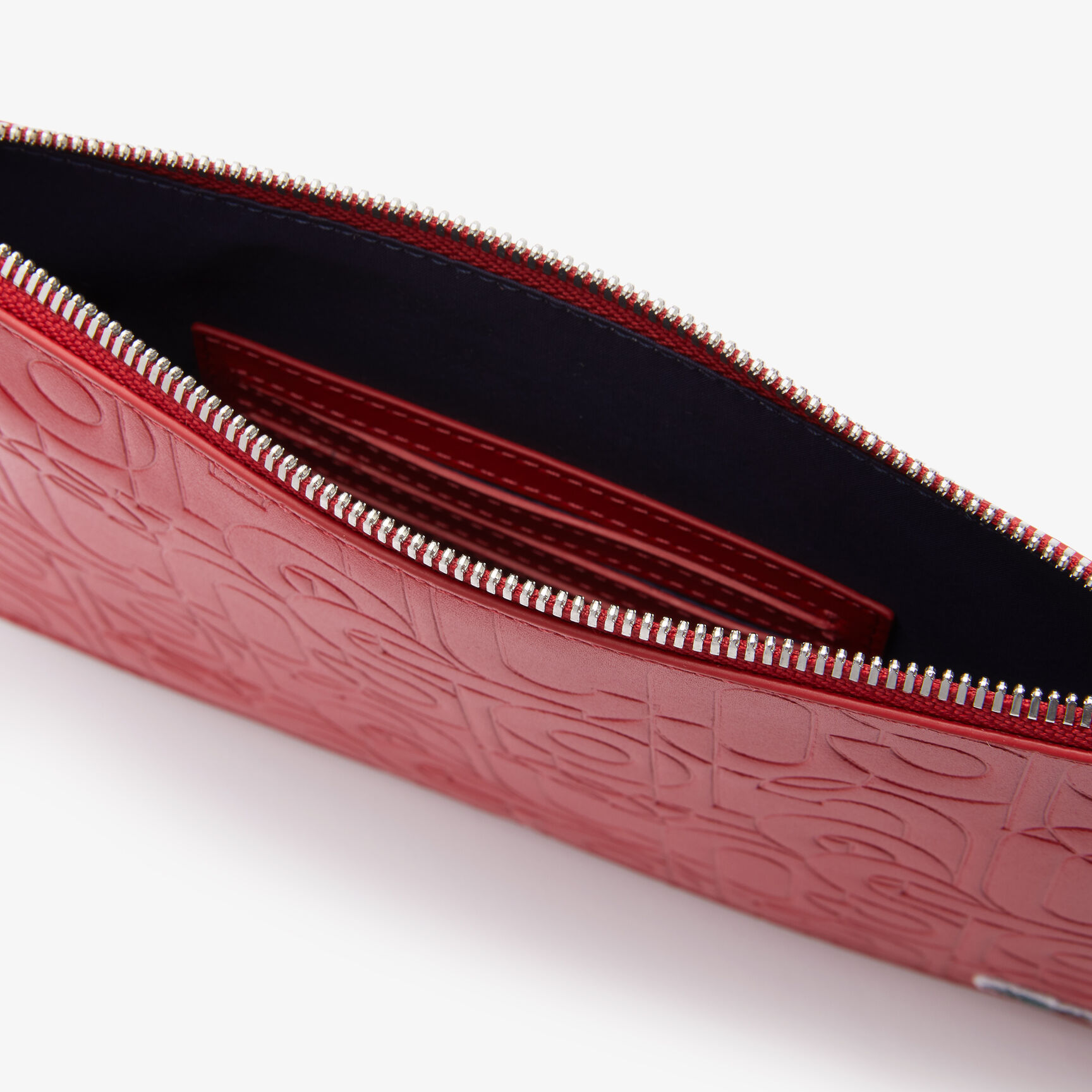 Women’s Lacoste Large Embossed Leather Zip Clutch Women’s Lacoste Large Embossed Leather Zip Clutch