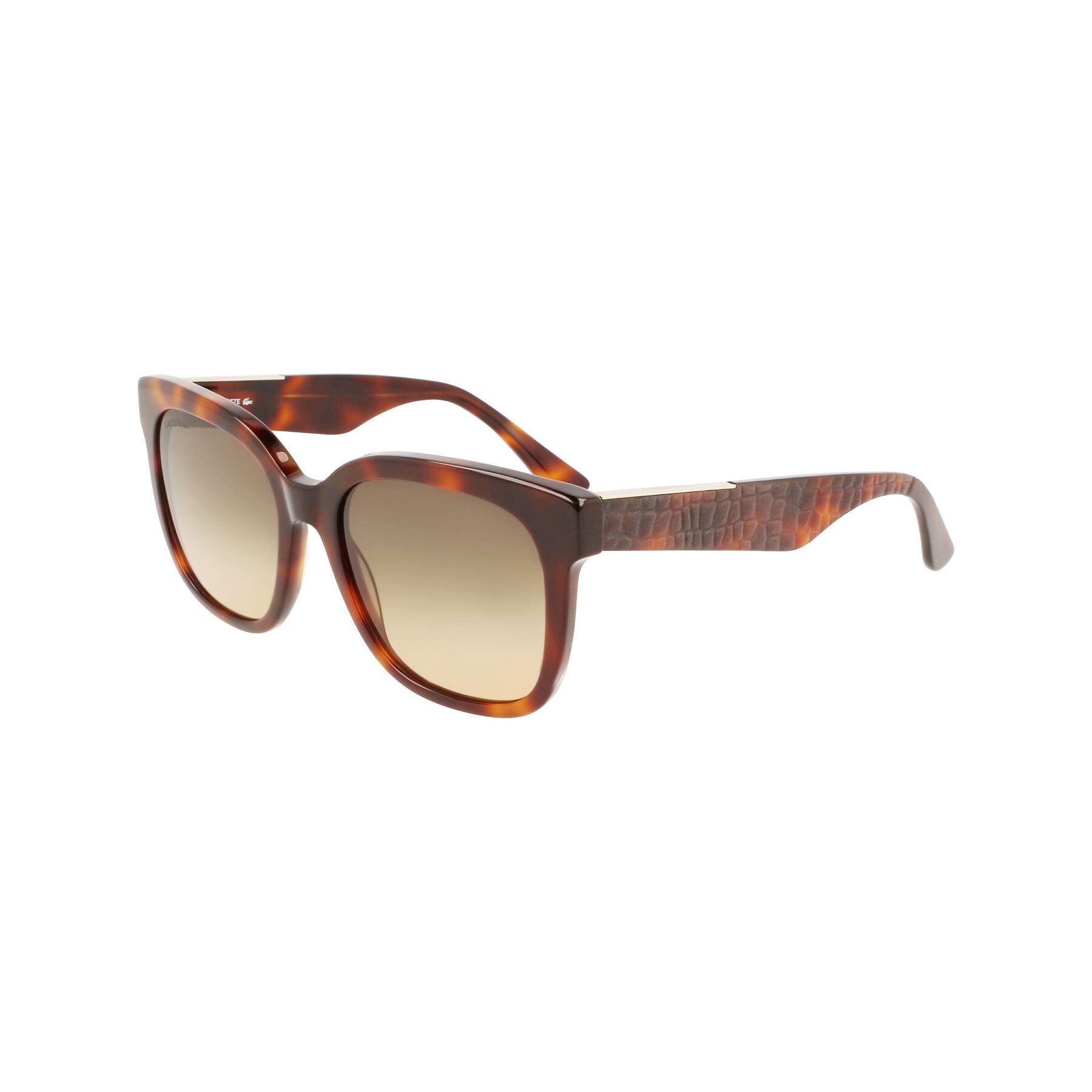 lacoste women s rectangle acetate croco skin sunglasses