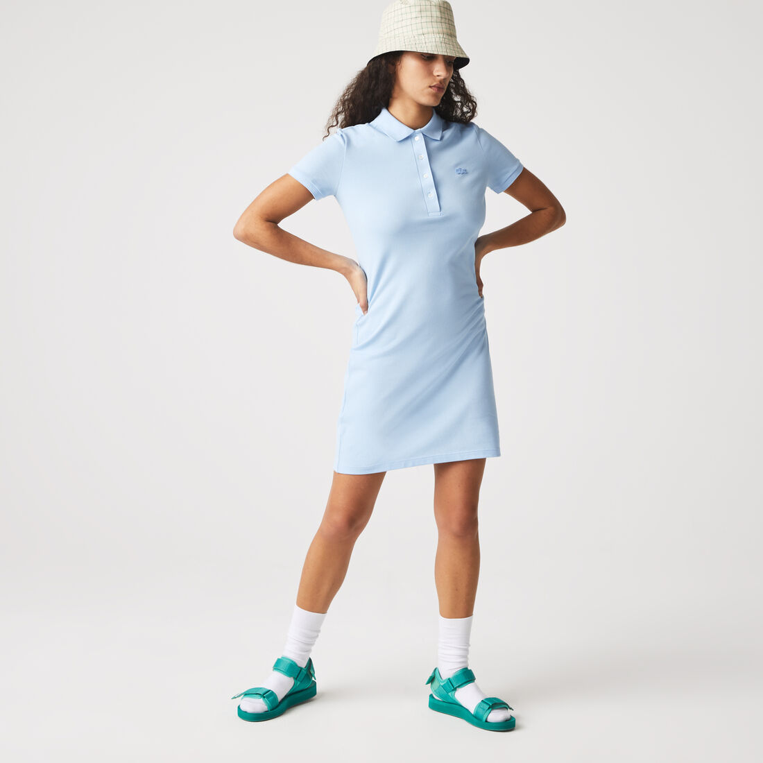 Slim Fit Stretch Petit Pique Polo Dress