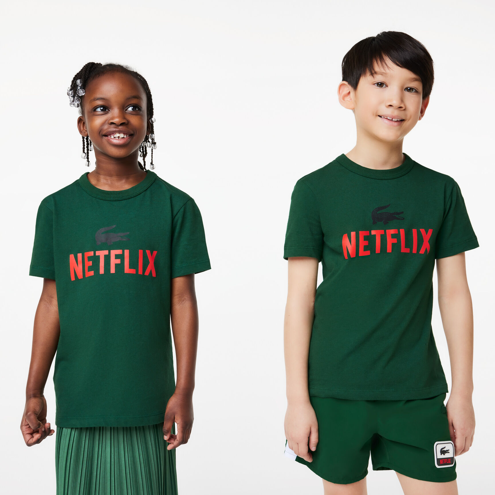 تيشيرت بطبعة قطن عضوي للأطفال مجموعة Lacoste x Netflix تيشيرت بطبعة قطن عضوي للأطفال مجموعة Lacoste x Netflix