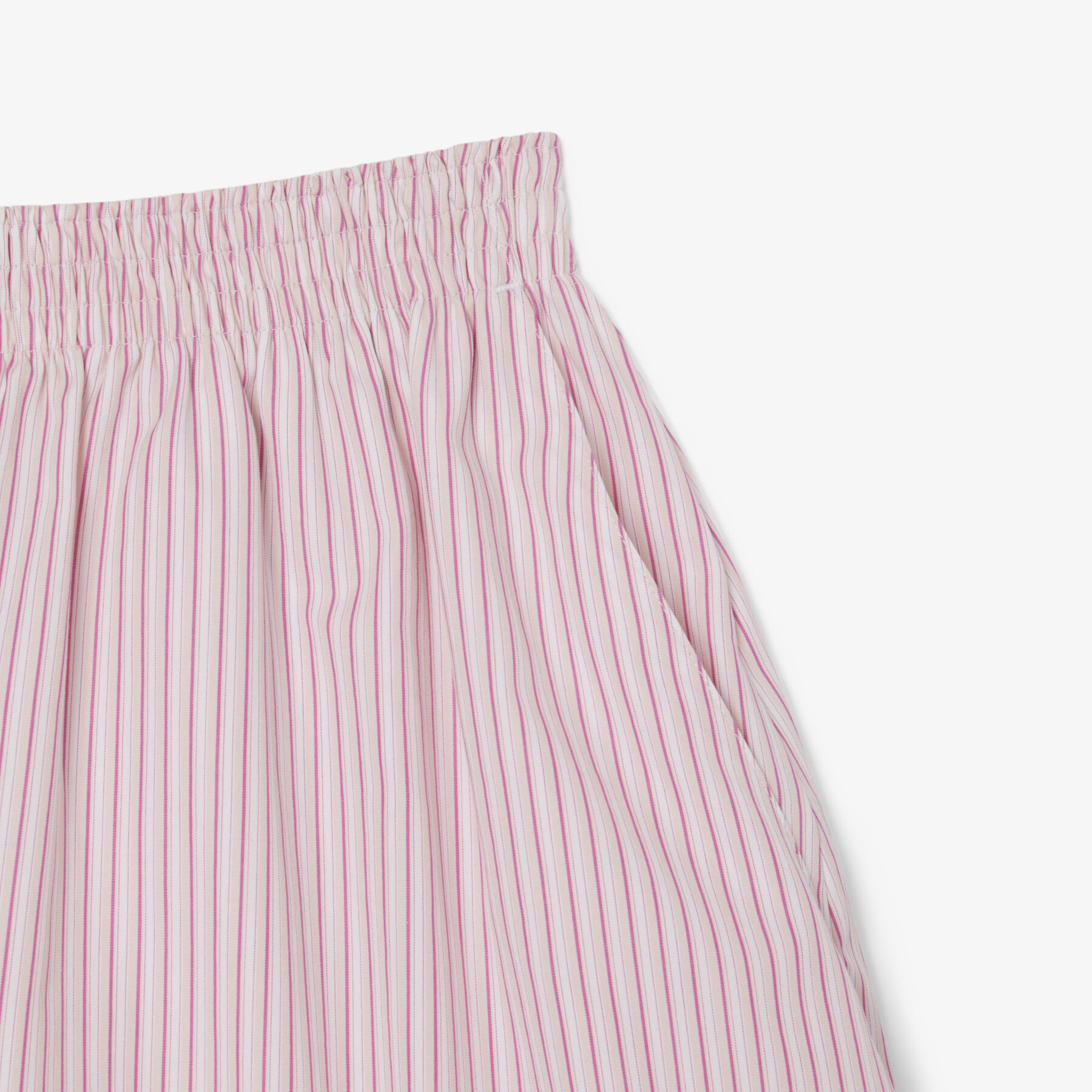 lacoste wide fit lightweight striped poplin shorts