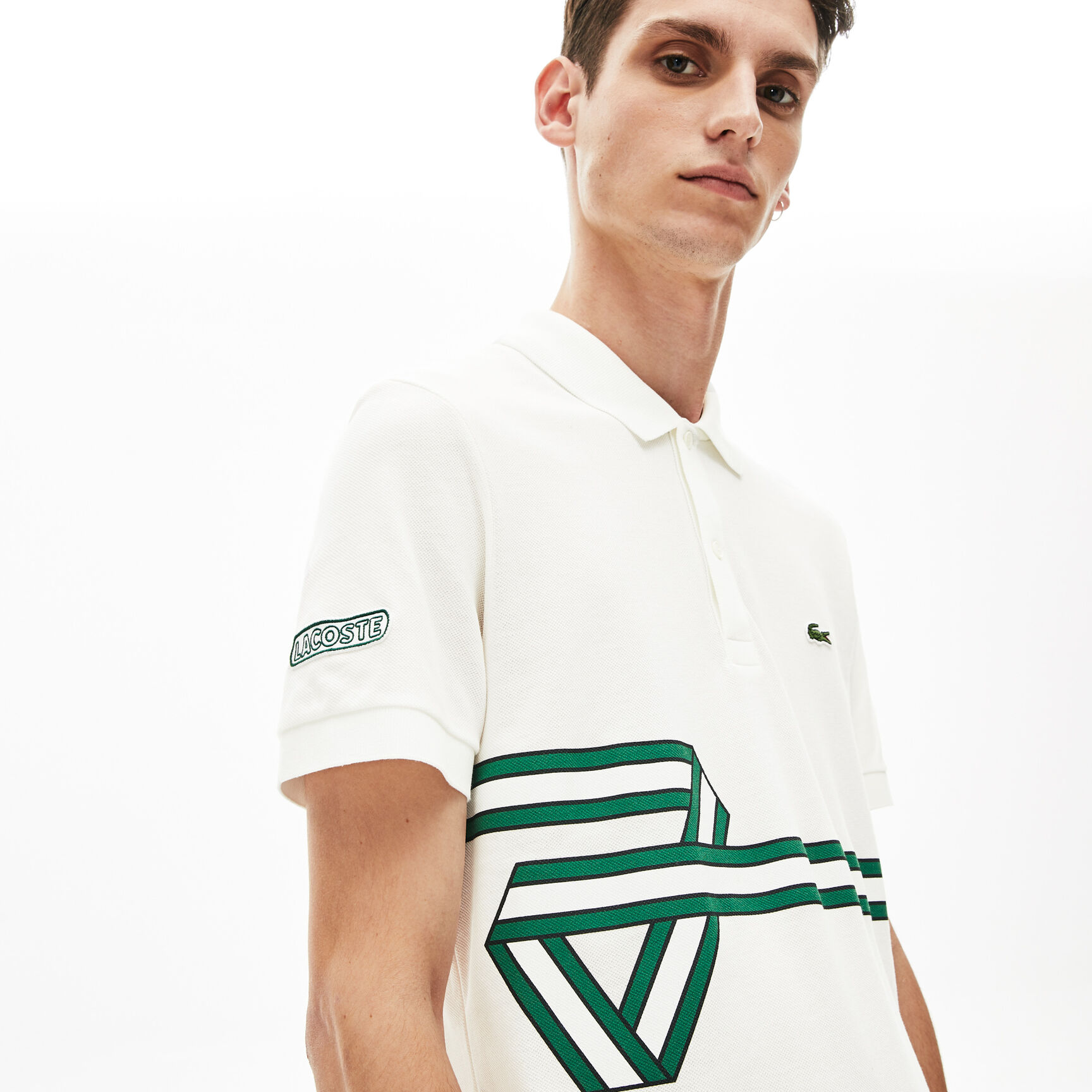 قميص بولو بطبعة مخططة من Lacoste للرجال